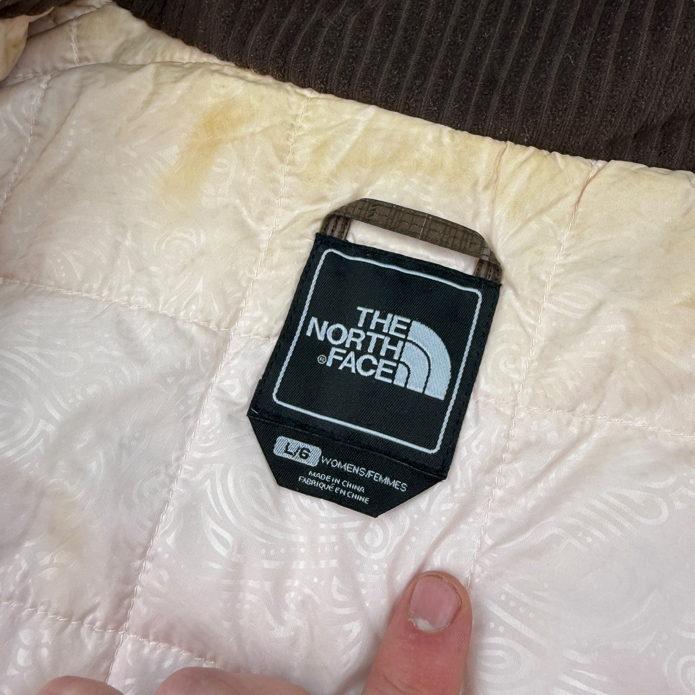 The north face 2007 technical plaid fur hood ski jacket (L) wms