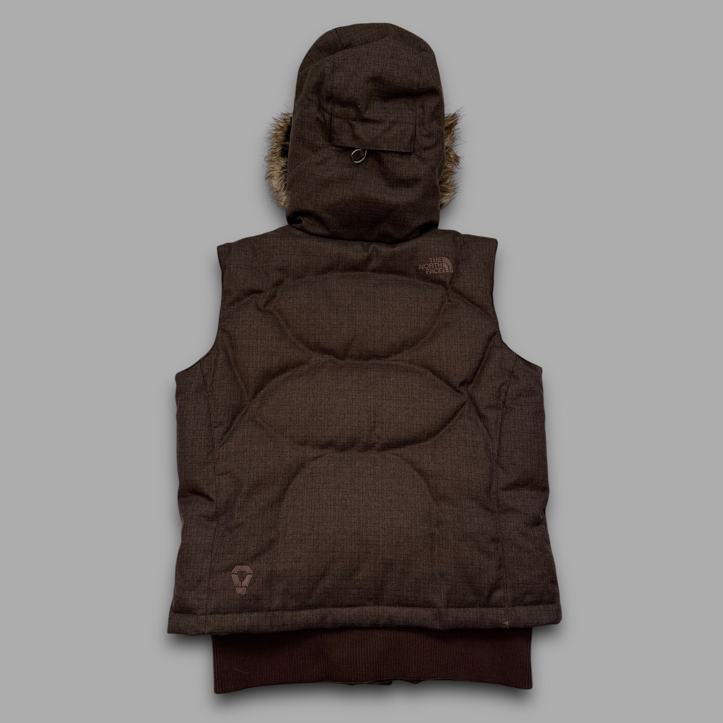 The north face 2007 prodigy technical fur hood downfilled gilet (M) wms