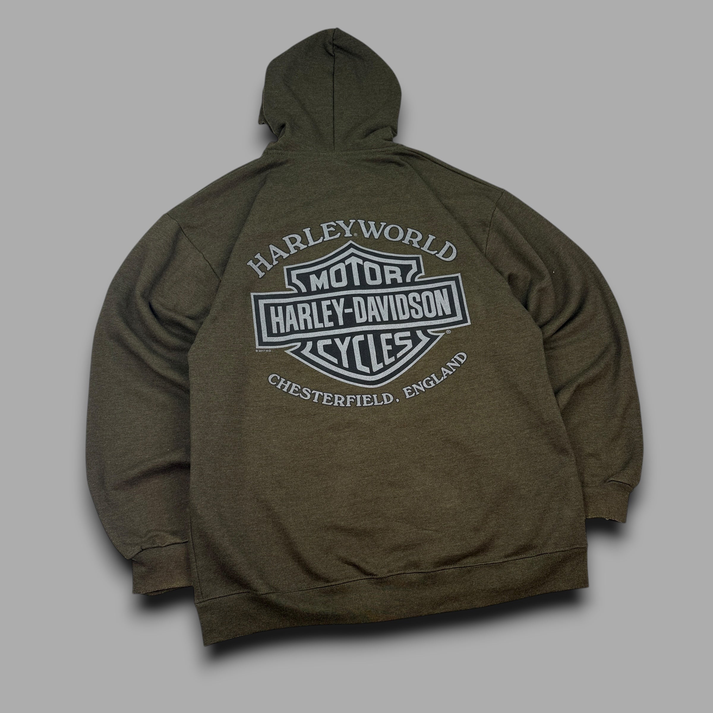 Harley Davidson 2000's zip up graphic spellout hoodie (L)