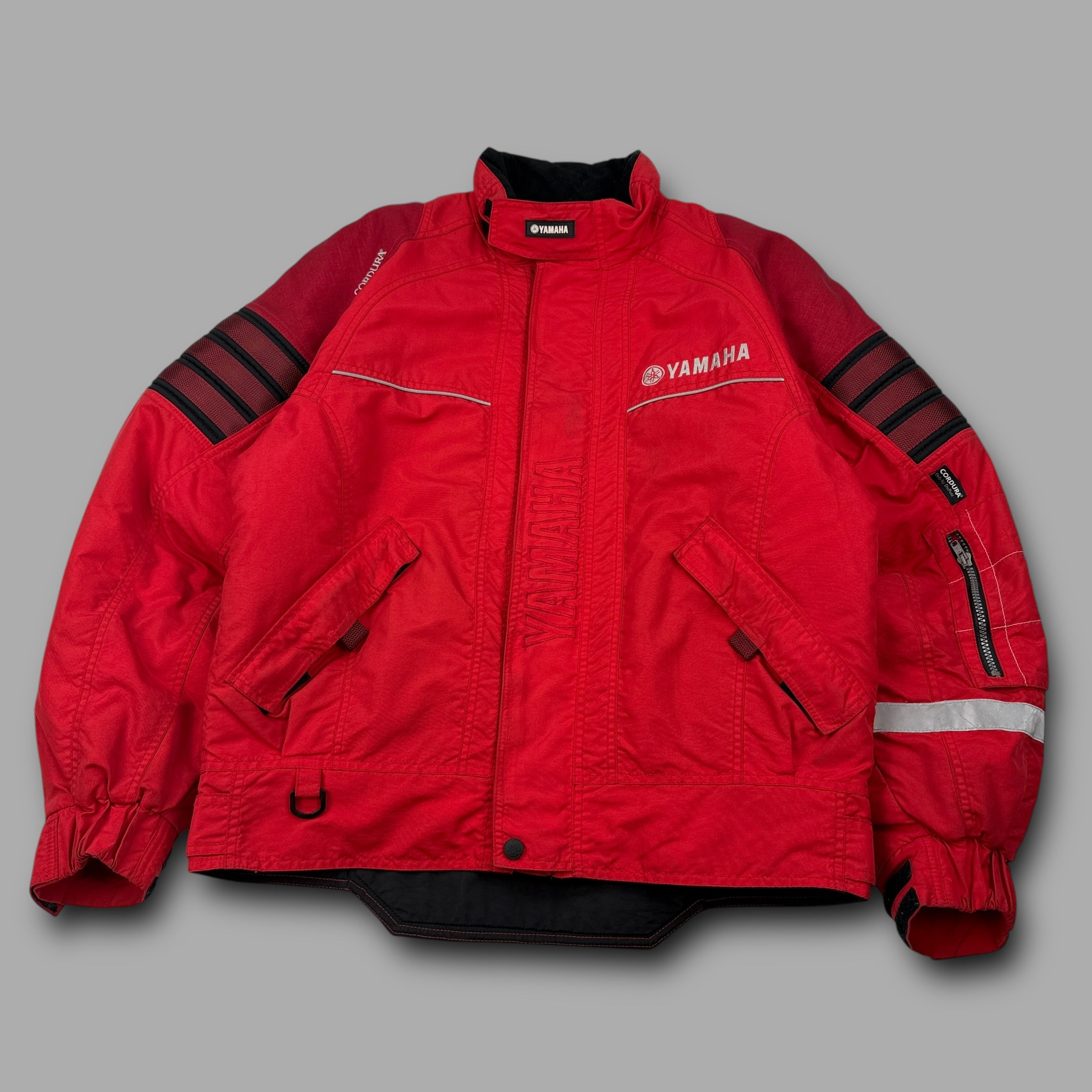 Yamaha 2000's technical cordura panelled biker jacket (M)