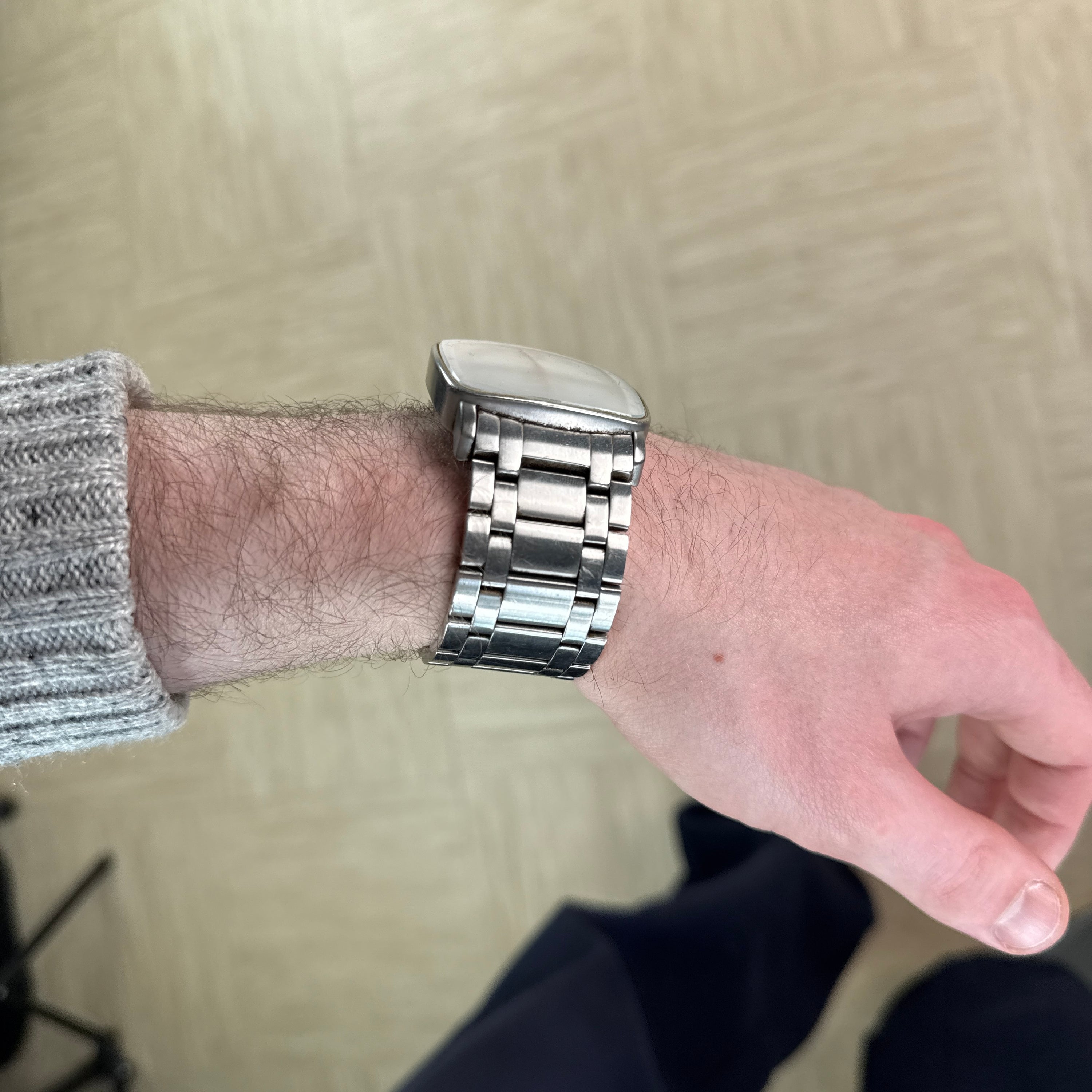 Dolce & gabanna 2000's 'Ibiza people' silver tone watch (OS)