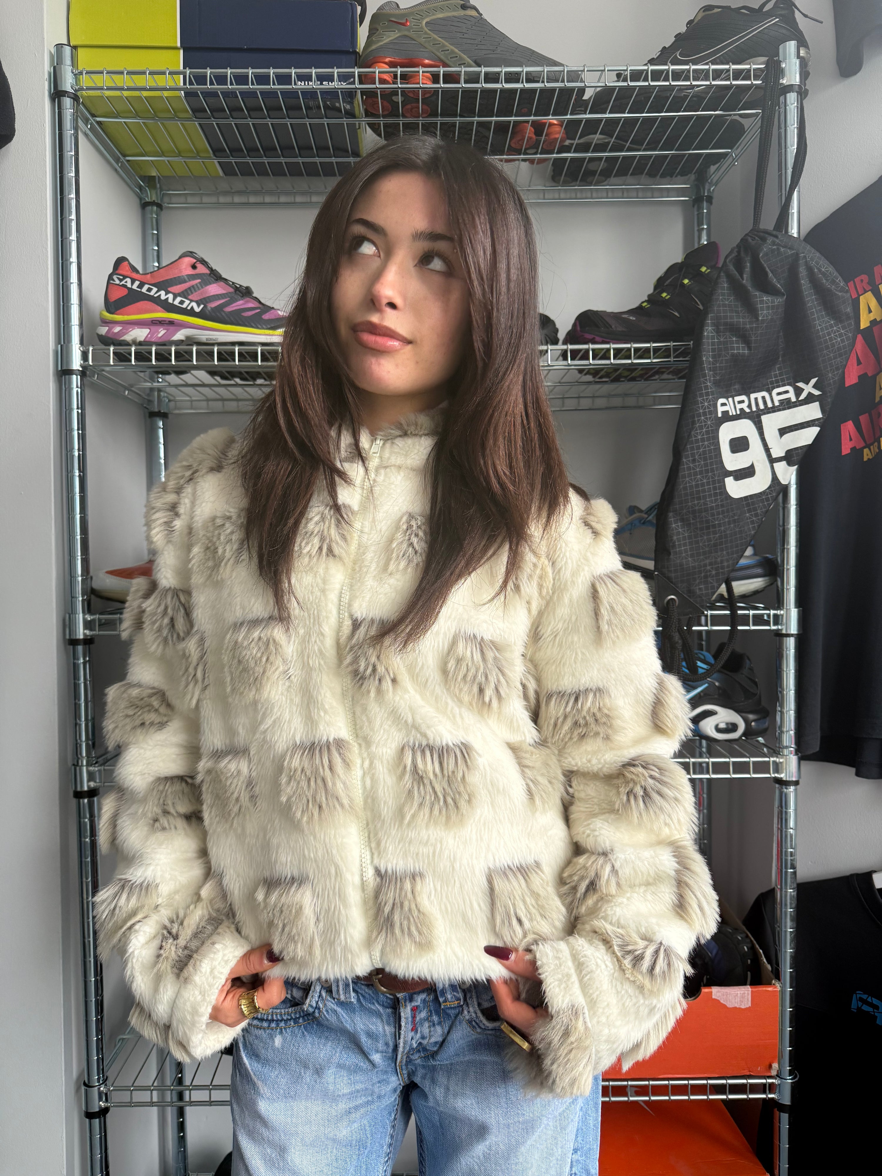 Tog24 technical 1990's modacrlic full-zip jacket (S)