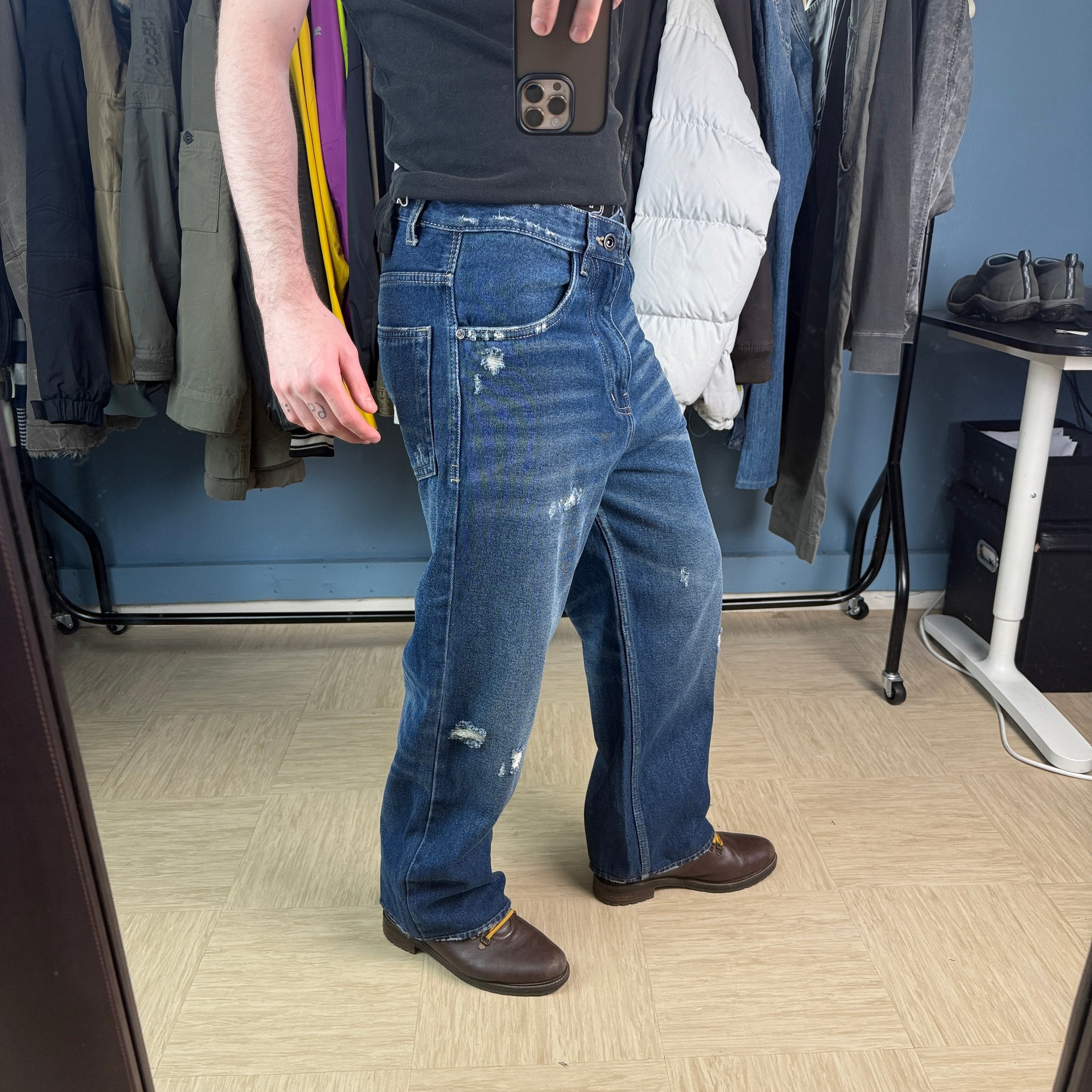 Diesel 2000's baggy distressed wide leg jeans (S)