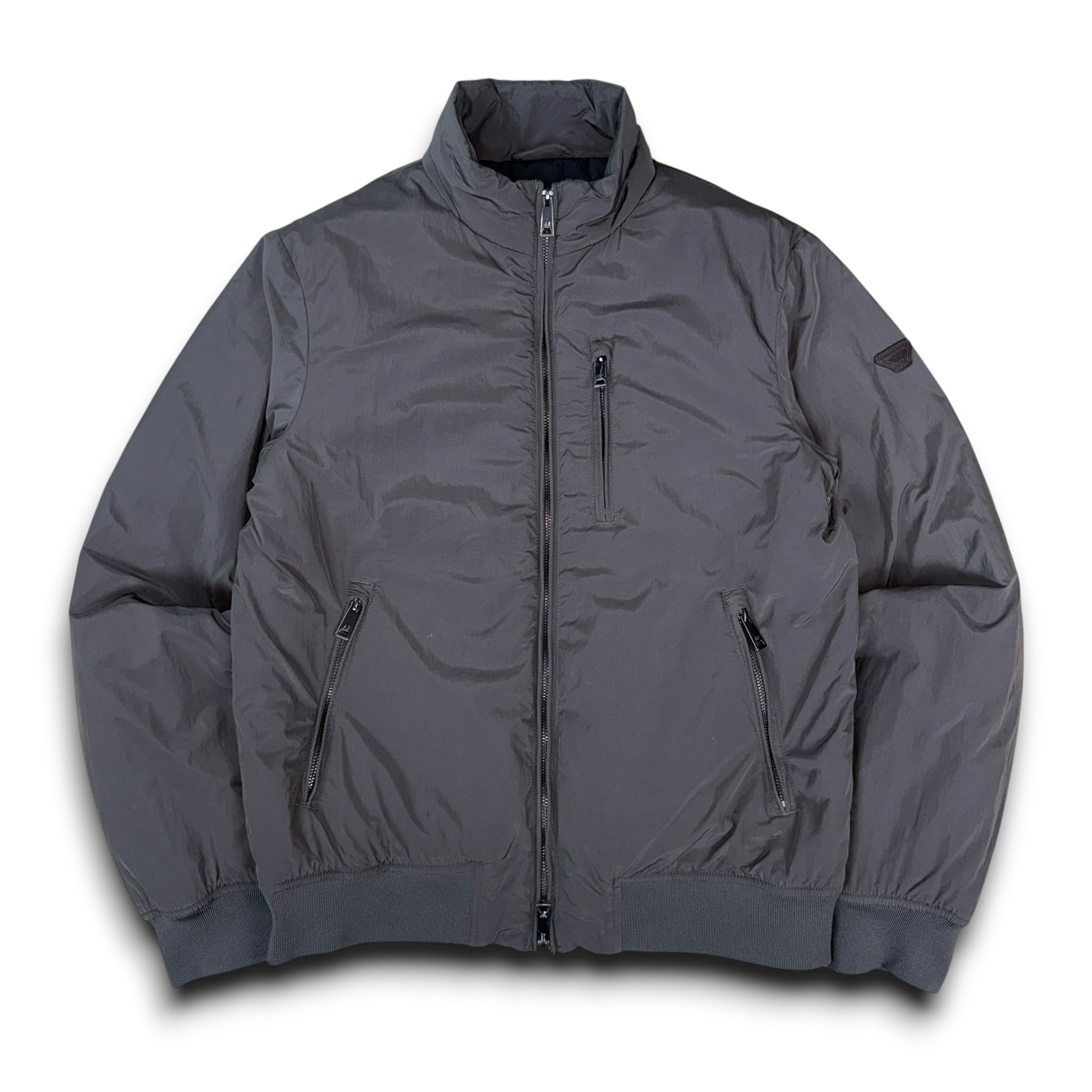 Armani 2000's technical multi-pocket high collar nylon bomber jacket (M)