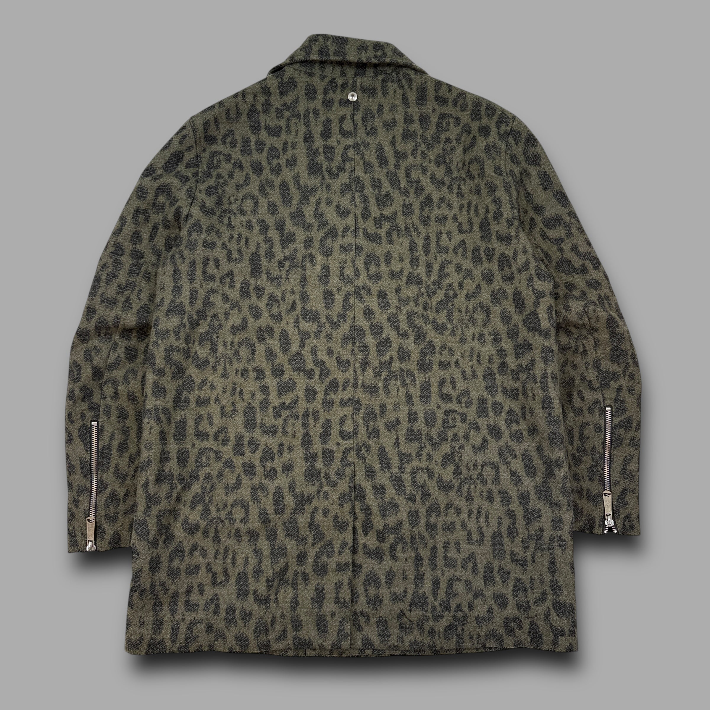 Diesel 2000's double breasted leopard peacoat (L) wms