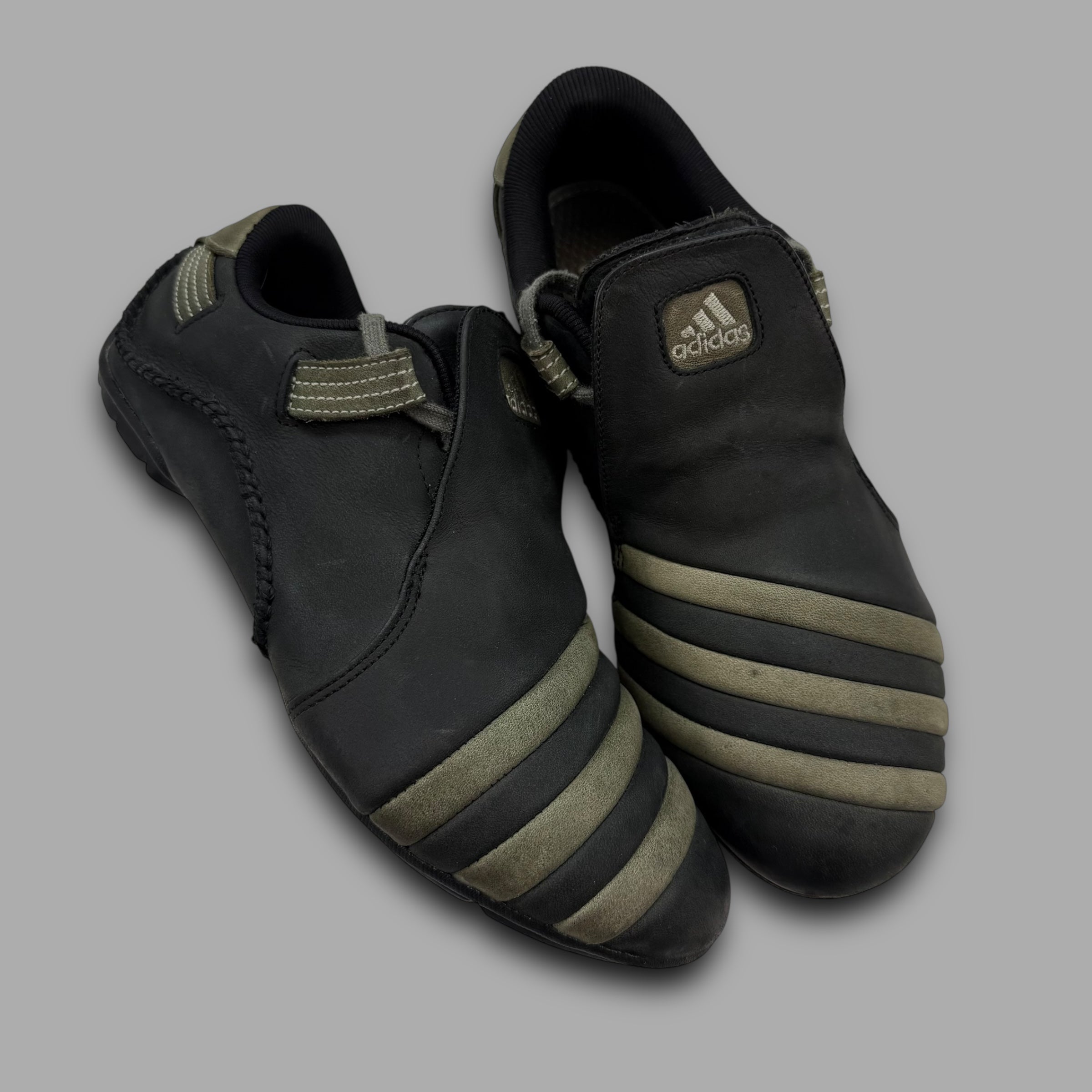 Adidas mactelo 2008 leather 'black' slip-on (UK7)