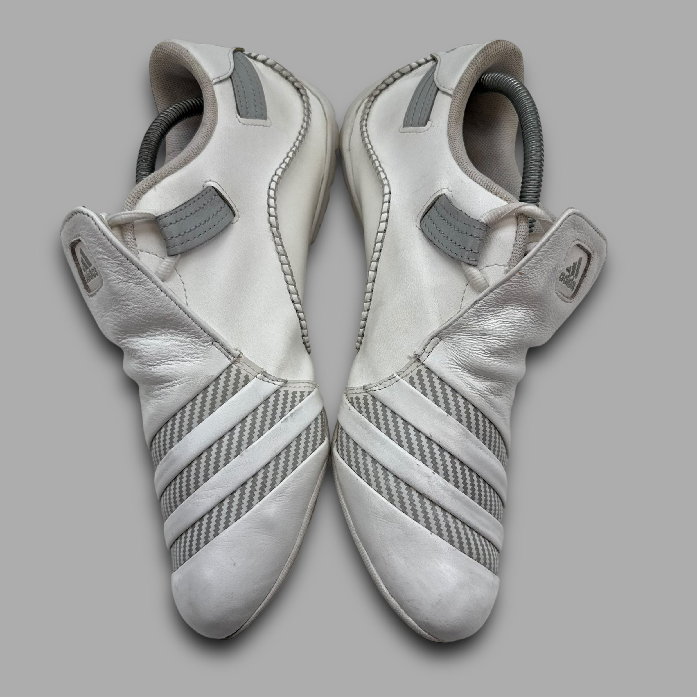 Adidas mactelo 2011 leather 'white and grey' slip on (UK10.5)