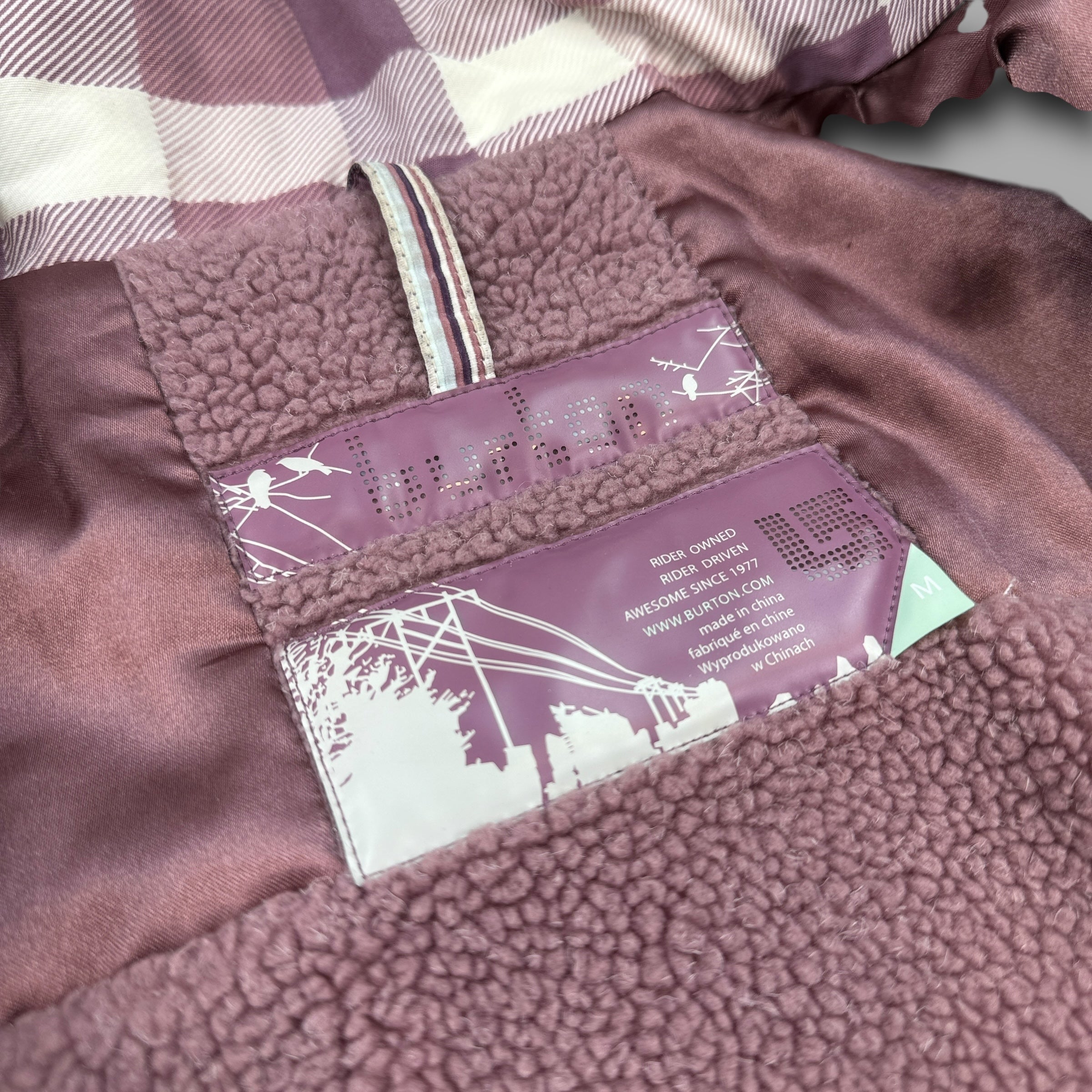 Burton 2000's technical plaid fleece lined ski jacket (M) wms