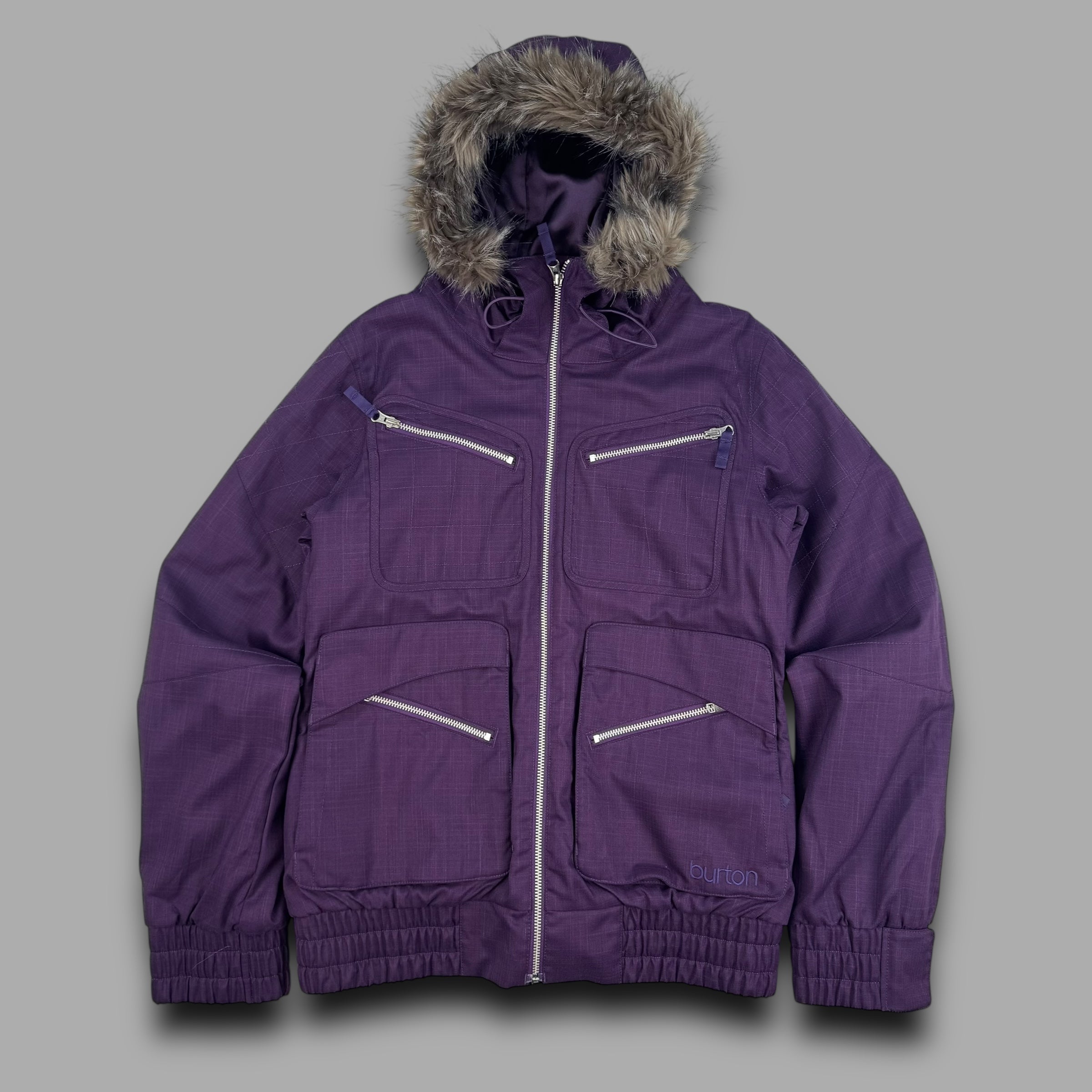 Burton 2000's technical multi-pocket fur hood softshell ski jacket (L) women’s