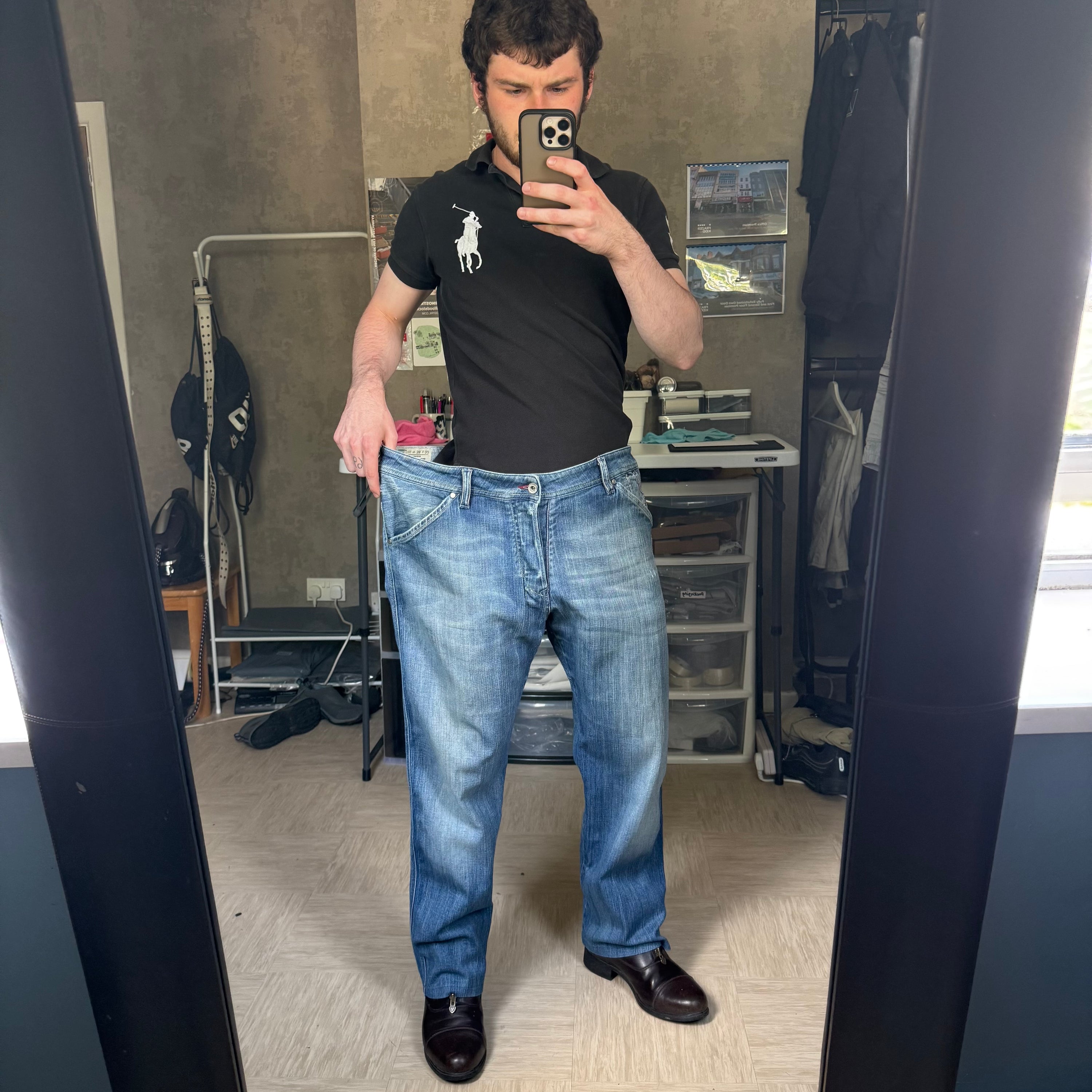 Diesel braddo 2000's loose fit denim carpenter jeans (M-L)