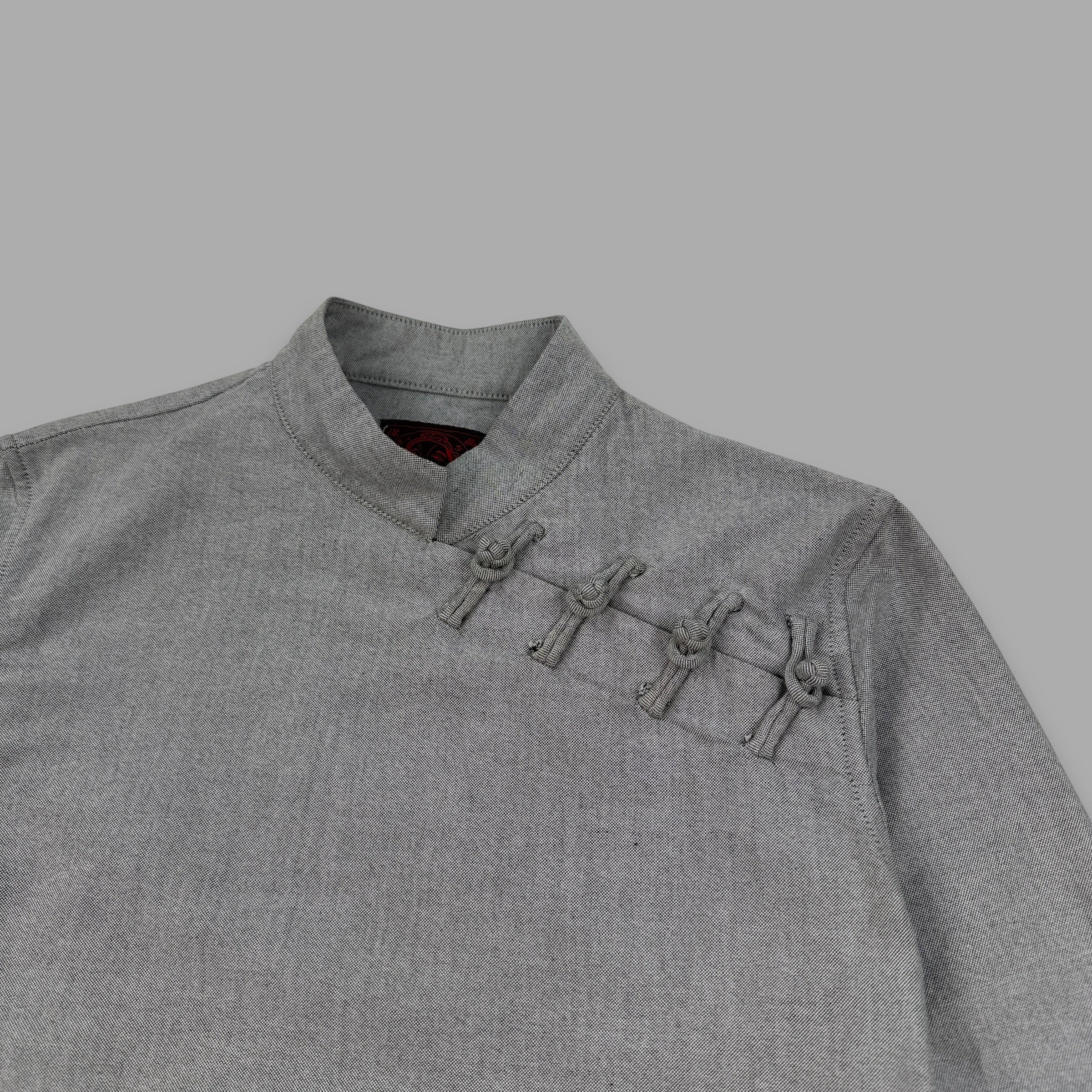Evisu 2000's technical asymmetrical closure fitted shirt (S)