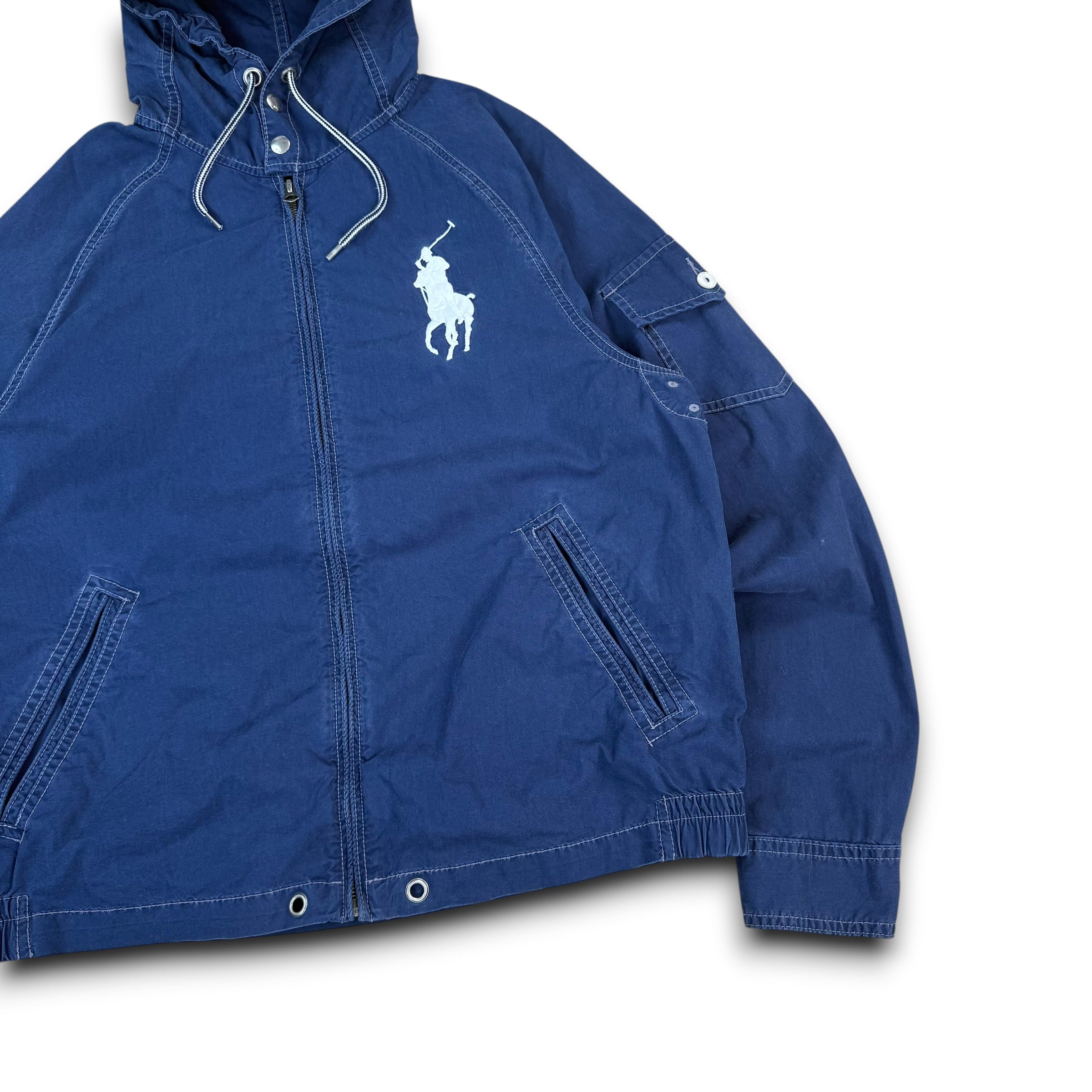 Ralph Lauren 2000's contrast stitch embroidered big pony zip up jacket (M)