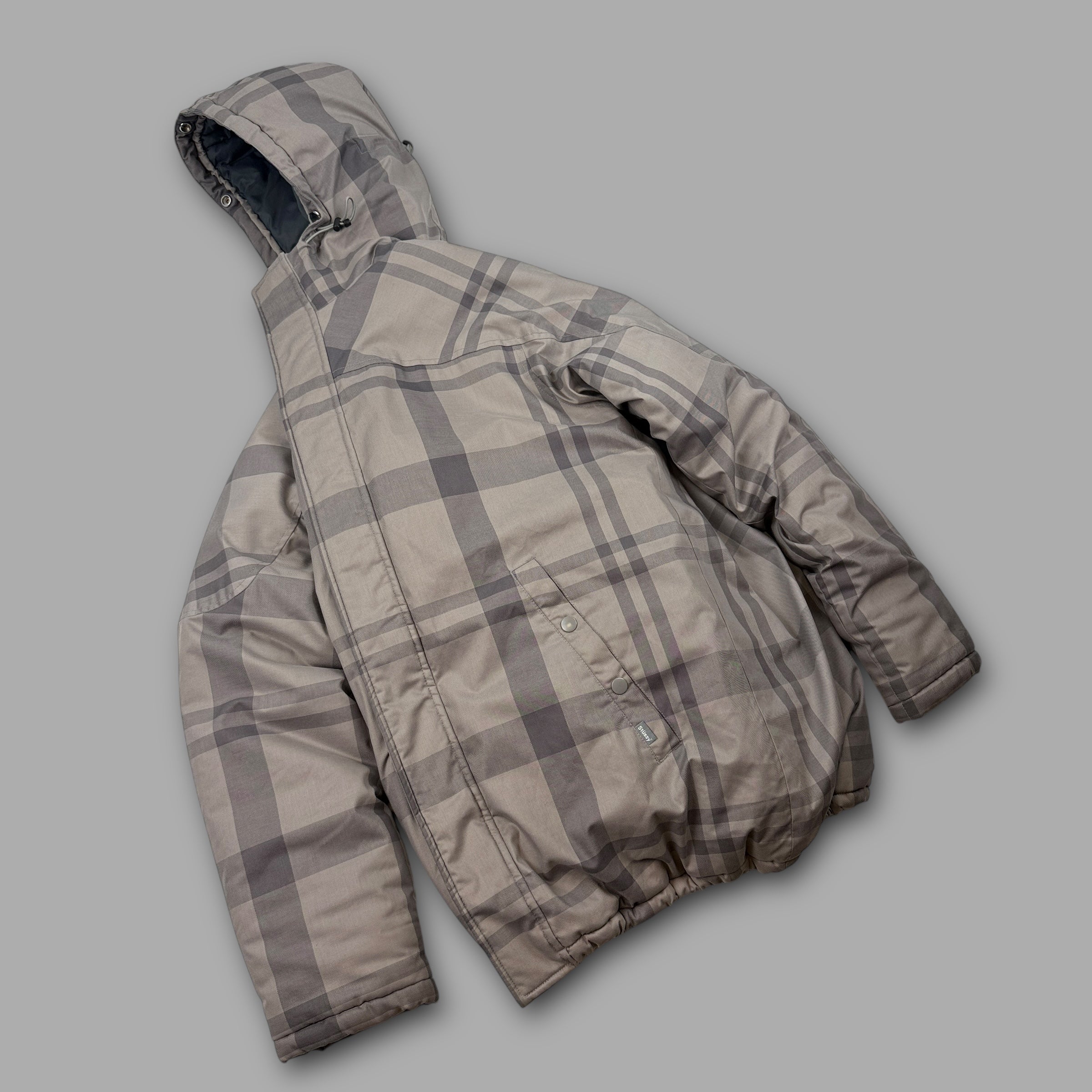 Stussy 2000's technical plaid downfilled soft shell jacket (M-L)