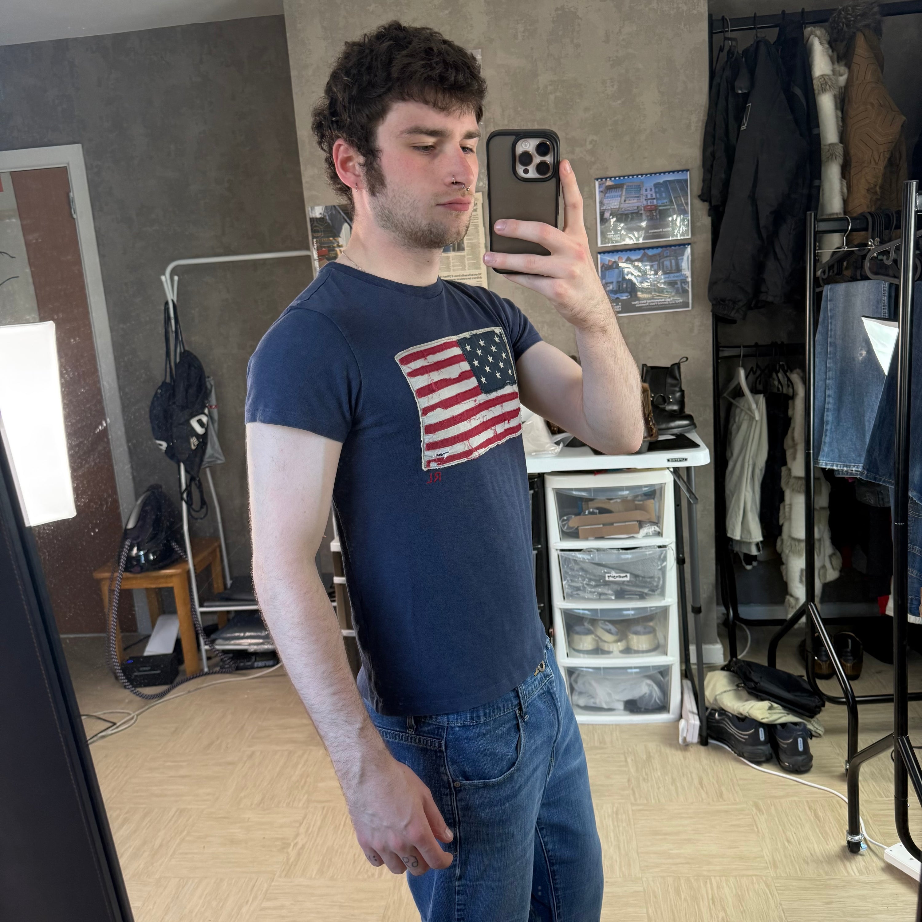 Ralph Lauren 2000's fitted USA flag tee (S)