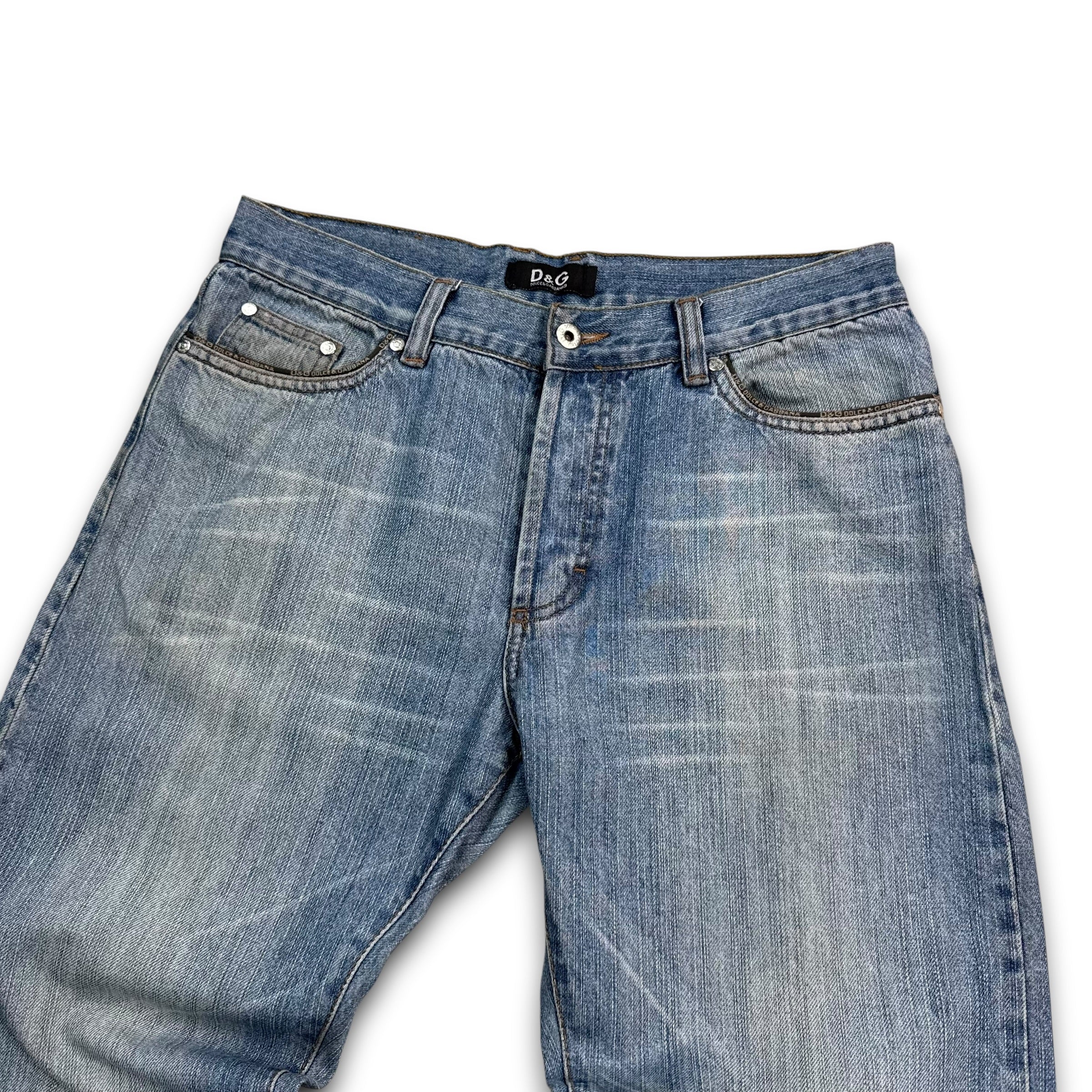 Dolce and gabbana 2000's relaxed washed denim straight leg jeans (S)