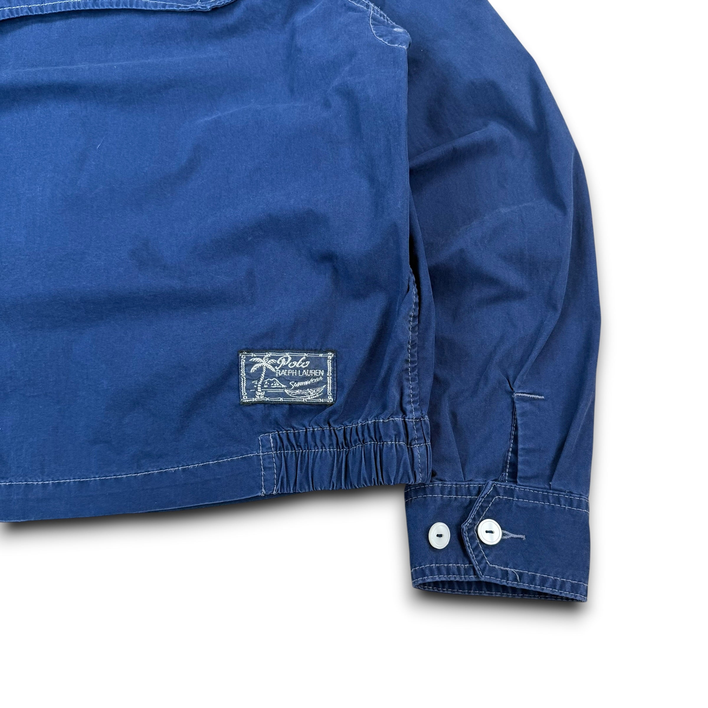 Ralph Lauren 2000's contrast stitch embroidered big pony zip up jacket (M)