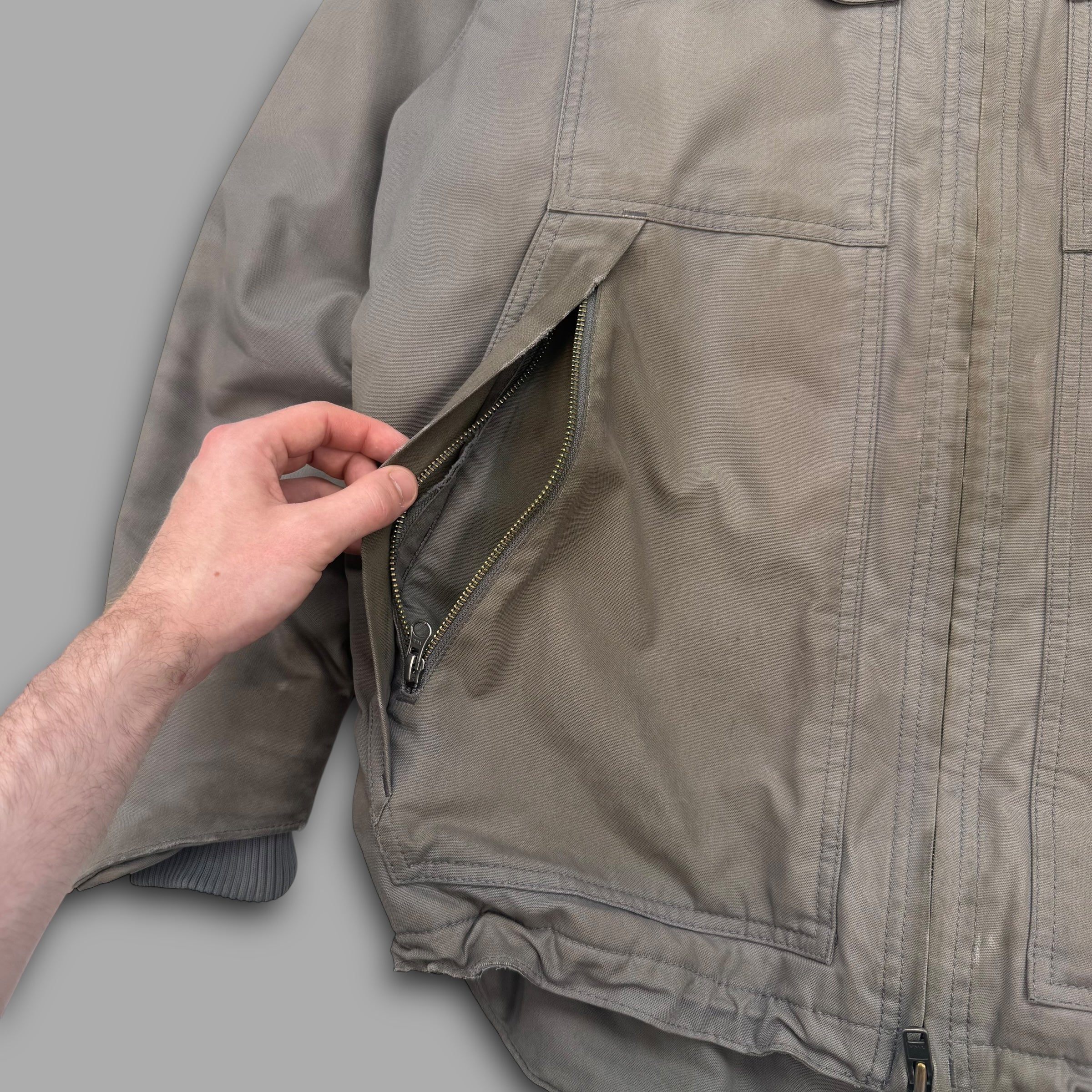 Carhartt 2000's multi-pocket quick duck workwear jacket (M-L)