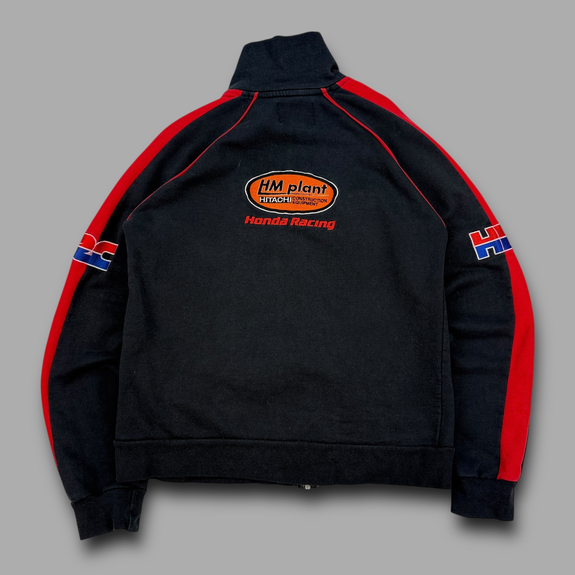 Honda 2000's graphic embroidered zip up cotton track jacket (M) wms