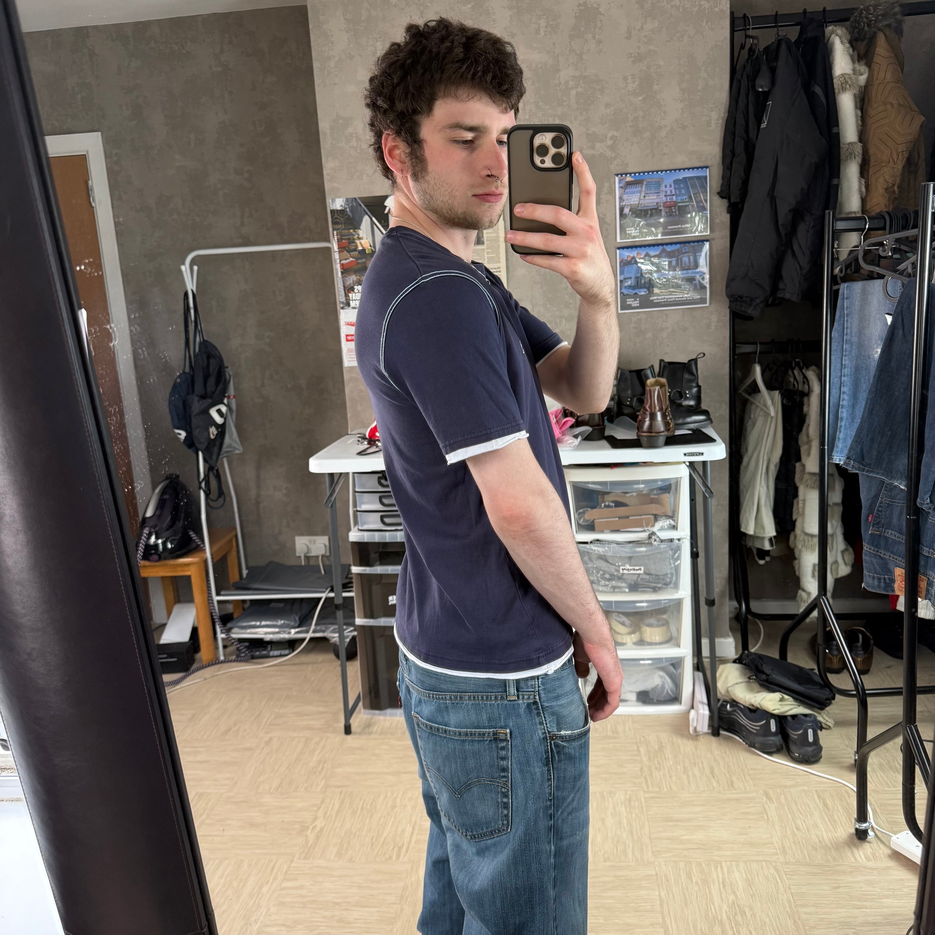 Yves saint laurent 2000's embroidered YSL cotton tee (M)