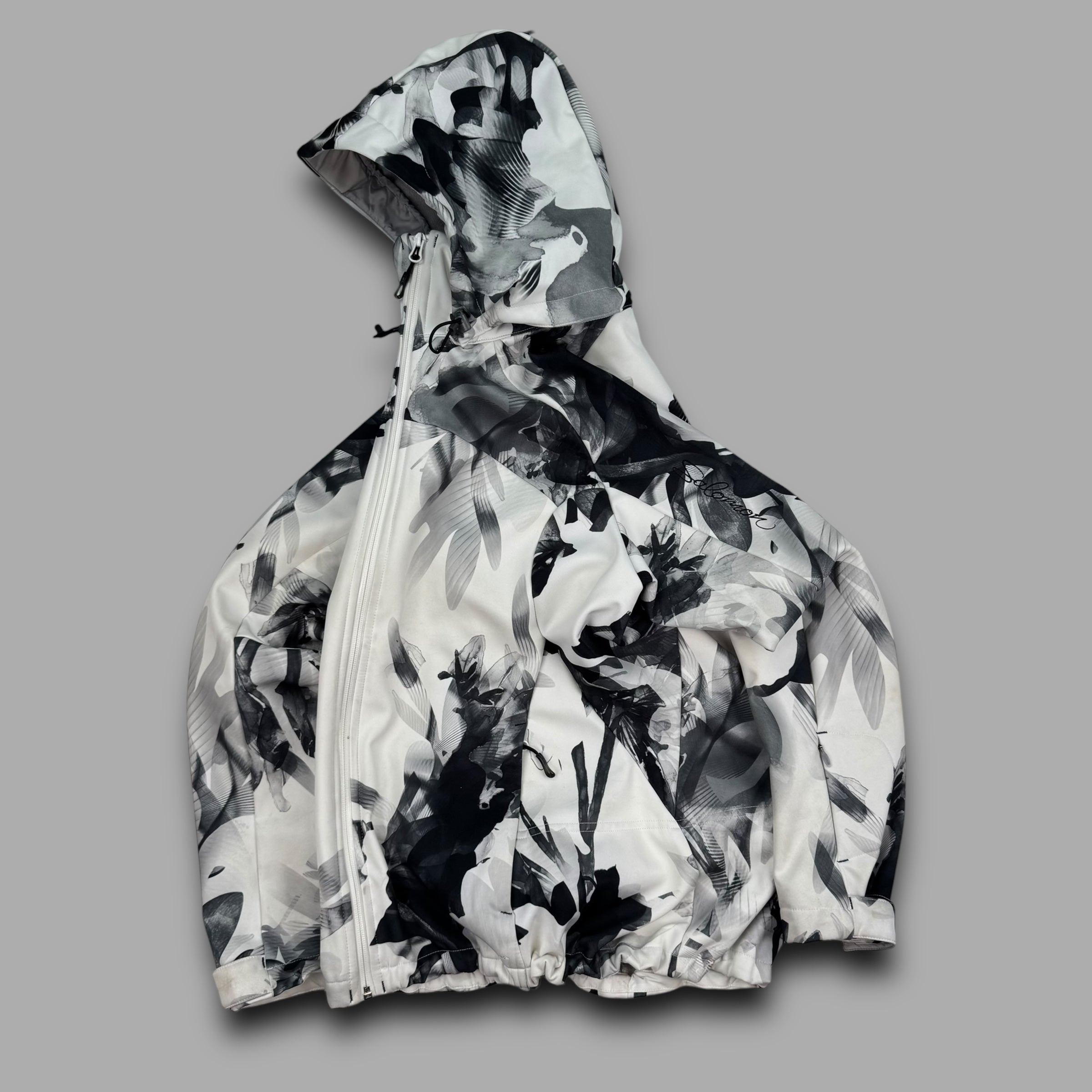 Salomon 2011 technical monogram floral softshell ski jacket (L) wms