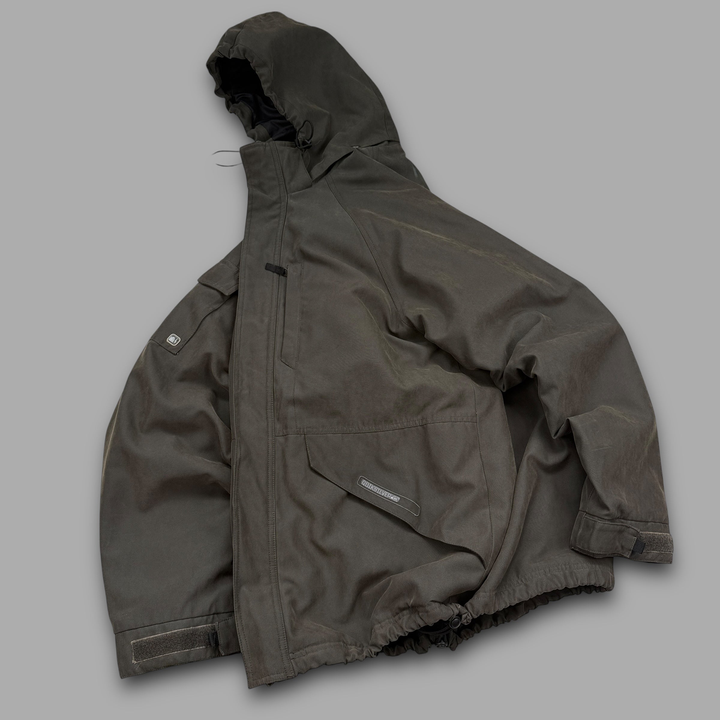 Quiksilver 2000's technical multi-pocket parka jacket (L)