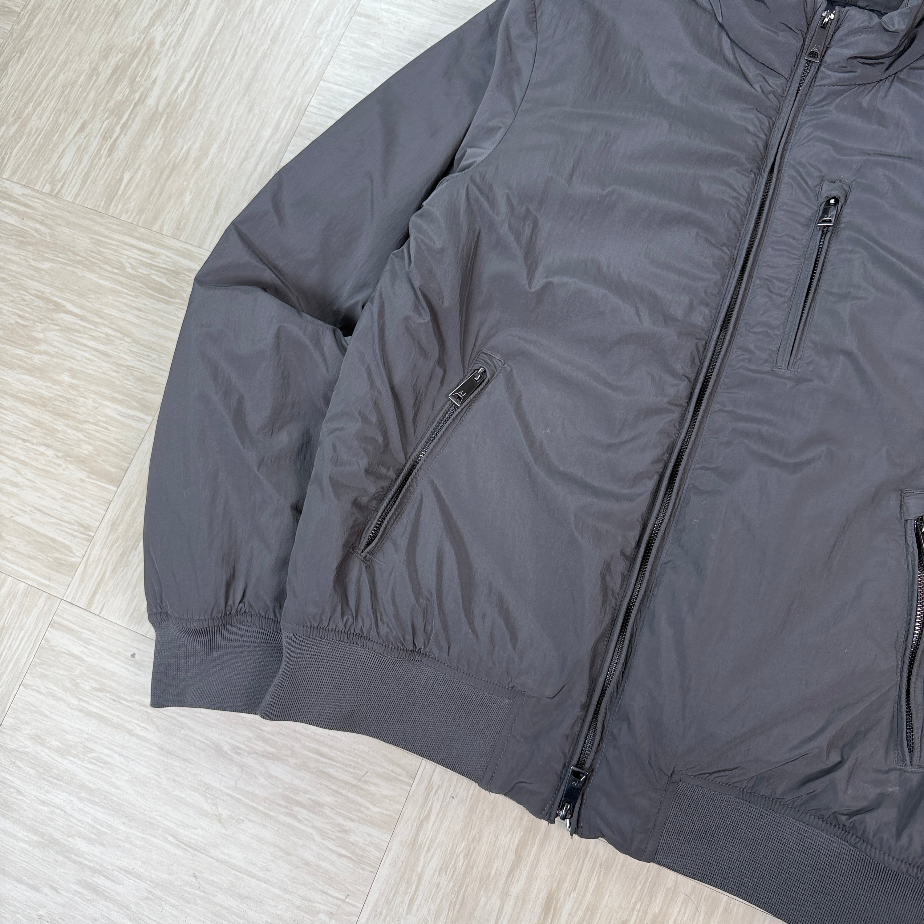 Armani 2000's technical multi-pocket high collar nylon bomber jacket (M)