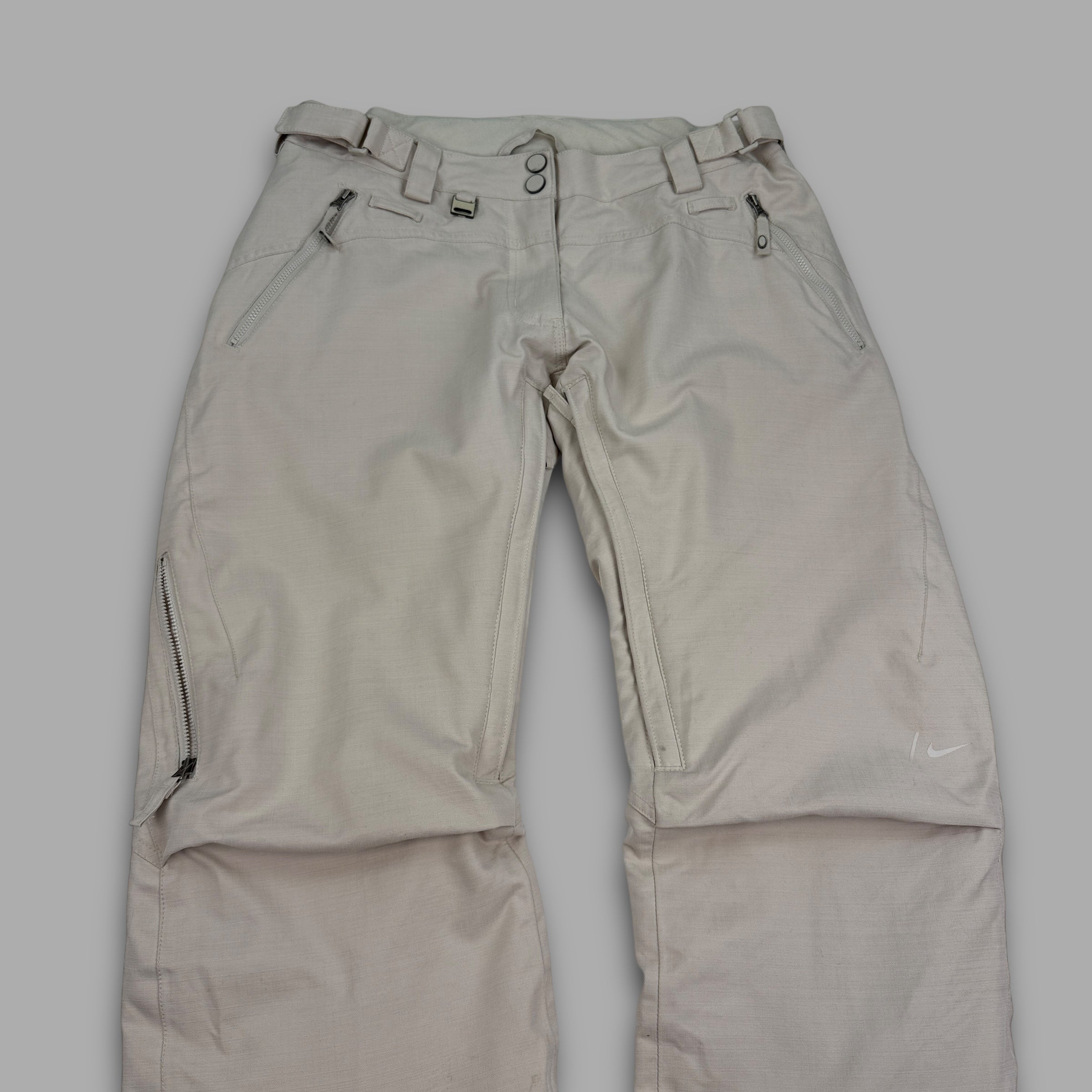 Nike 2000's technical vented bootcut softshell ski sallopettes (M) wms