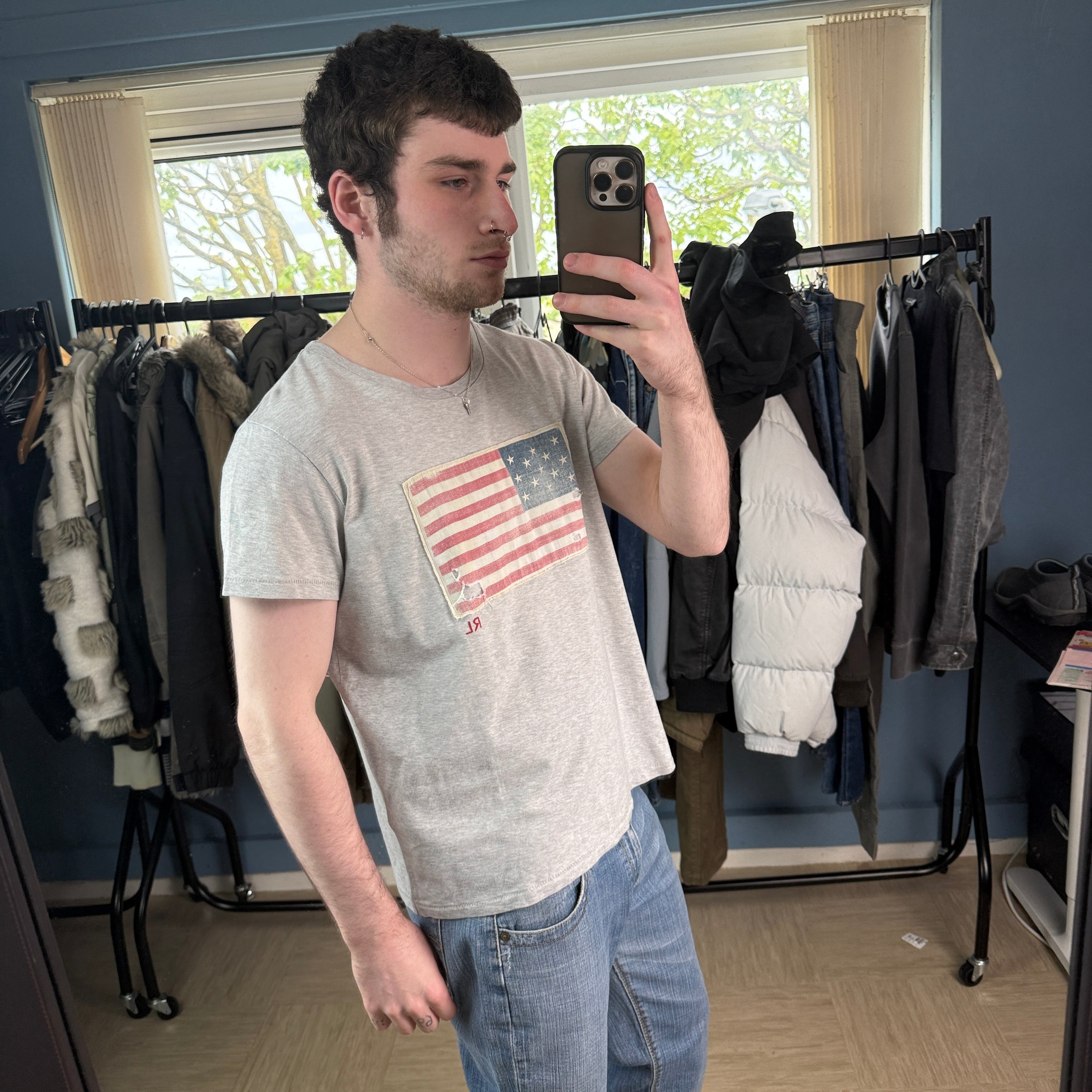 Ralph Lauren 2000's graphic USA flag tee (S)