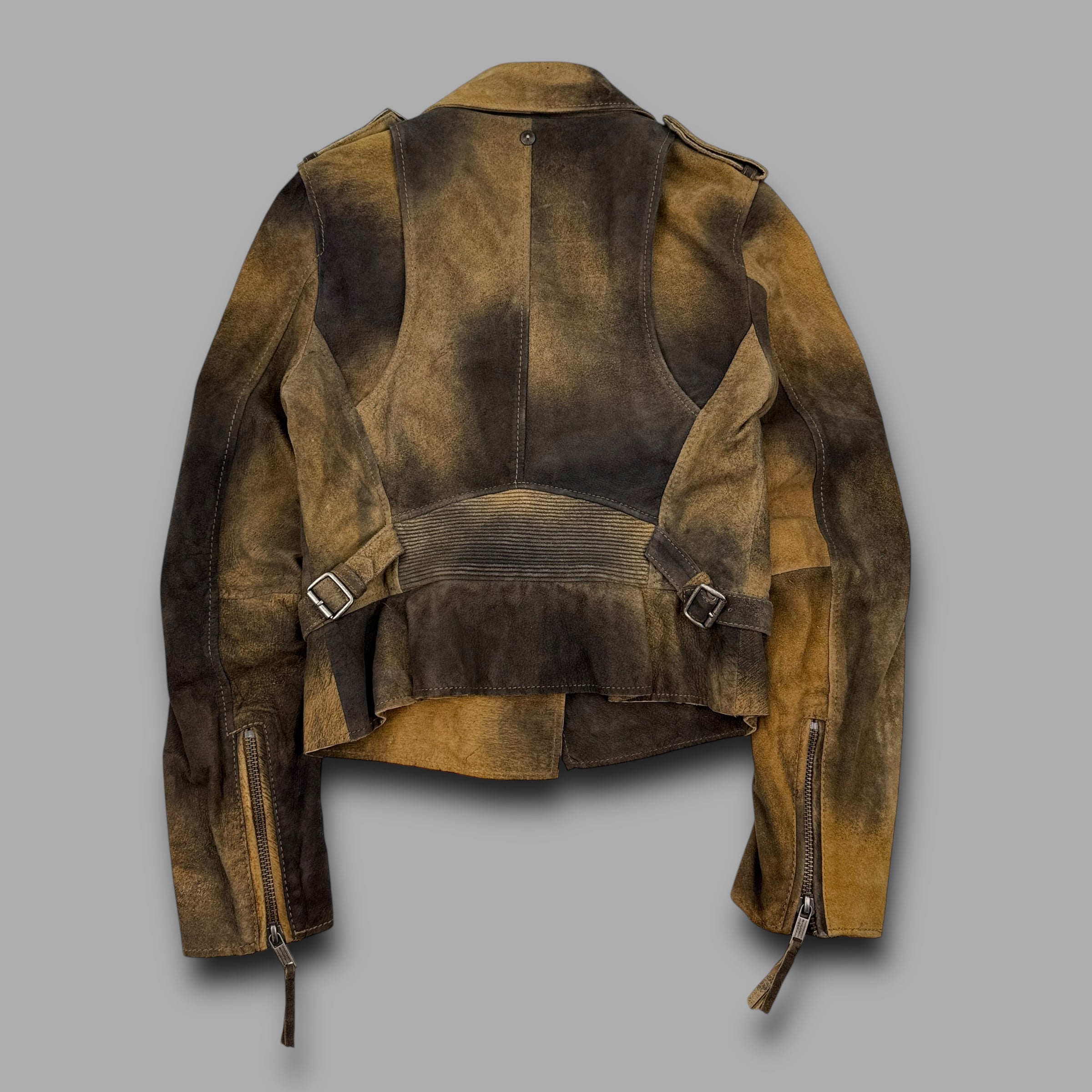 Diesel 2000's leather lambskin asymmetrical zip biker jacket (S) wms