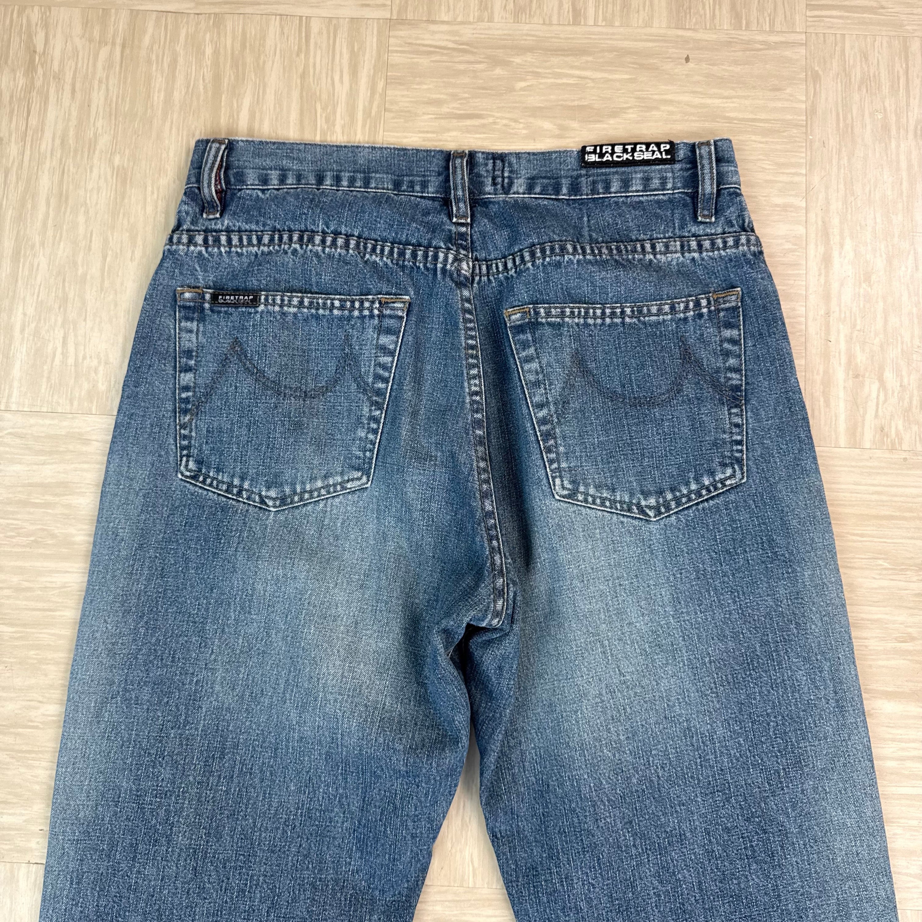 Firetrap black seal 2000's relaxed denim bootcut jeans (S)
