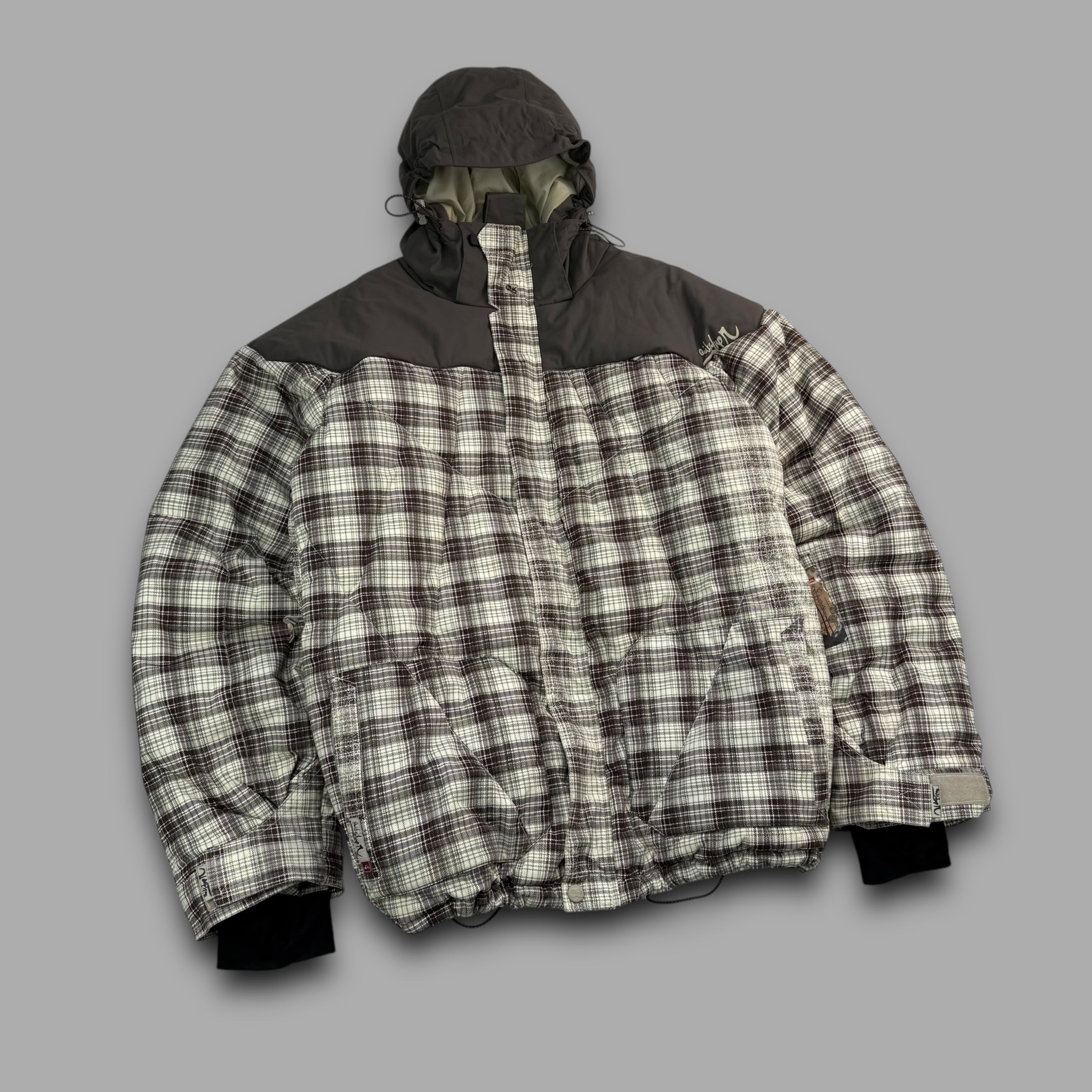 Quiksilver 2000's endurance series technical plaid ski puffer jacket (S-L)