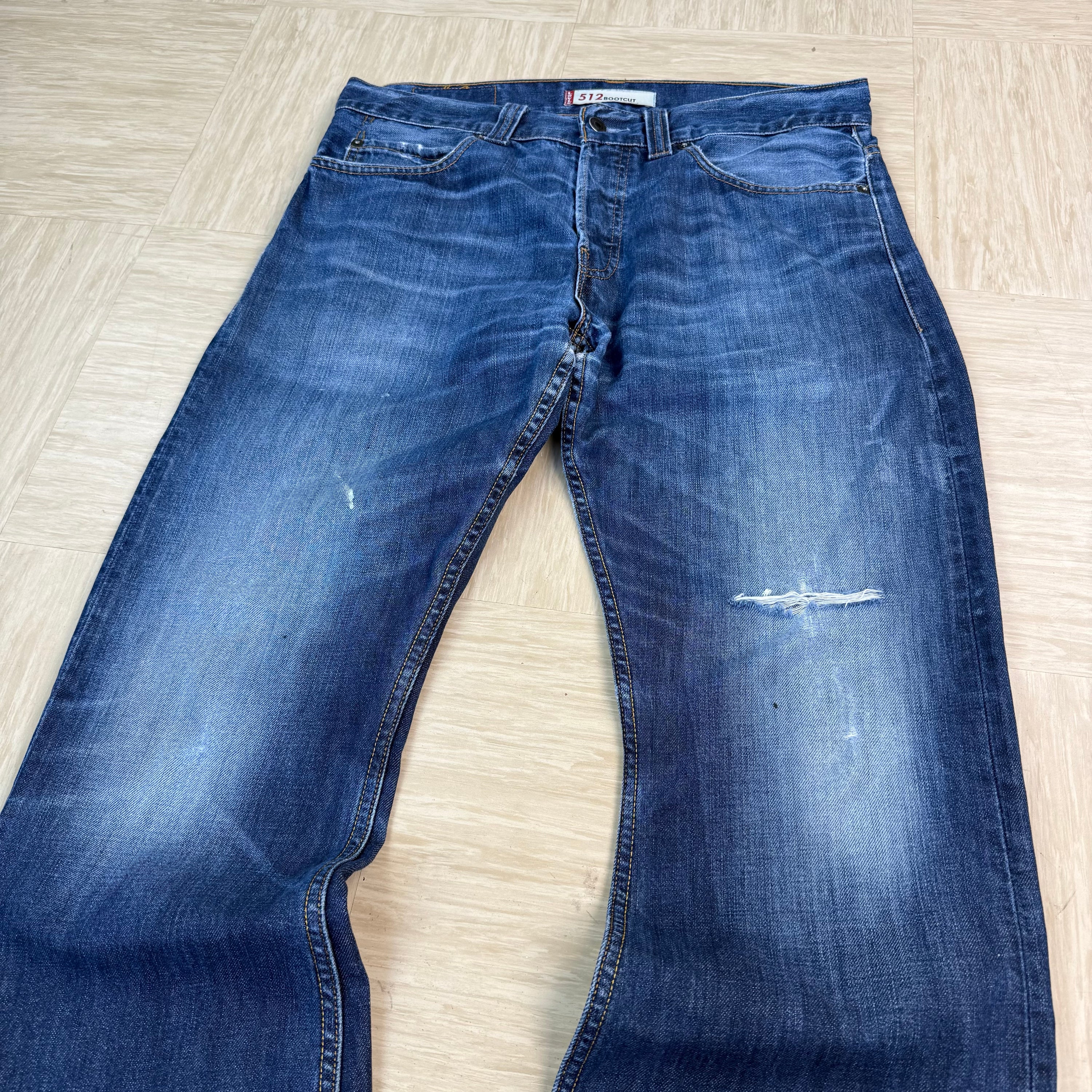 Levi's 512 2000's distressed denim bootcut jeans (S)