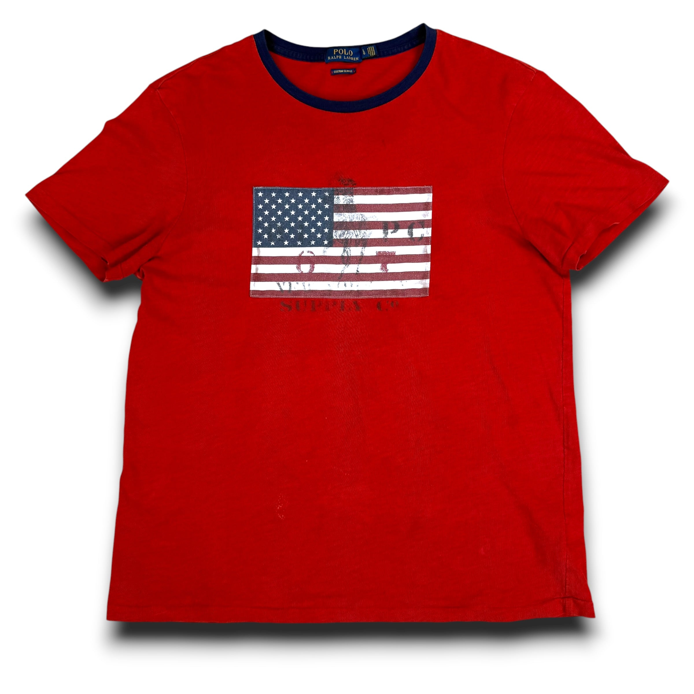 Ralph Lauren 2000's embroidered USA flag graphic tee (L)