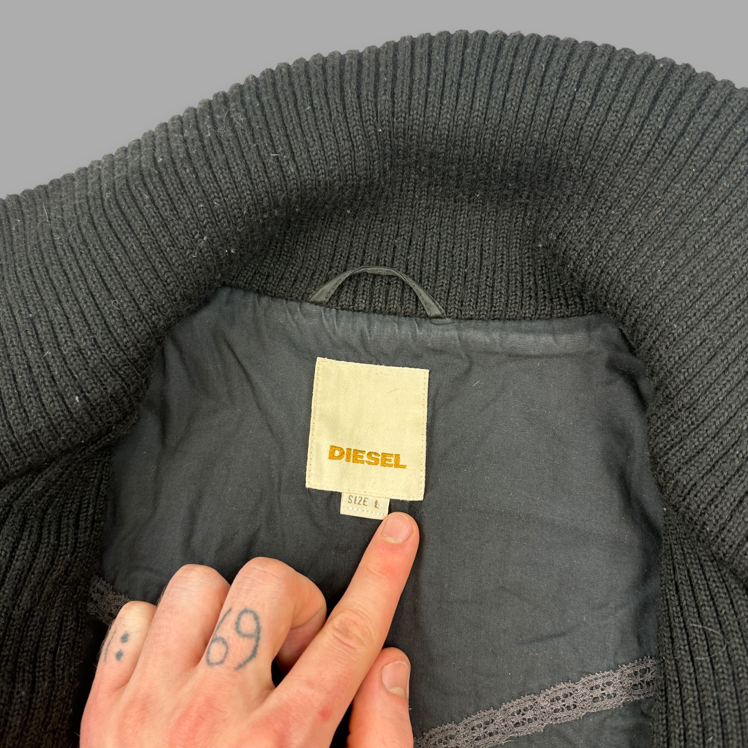 Diesel 2000's technical asymmetrical zip coat (L) wms