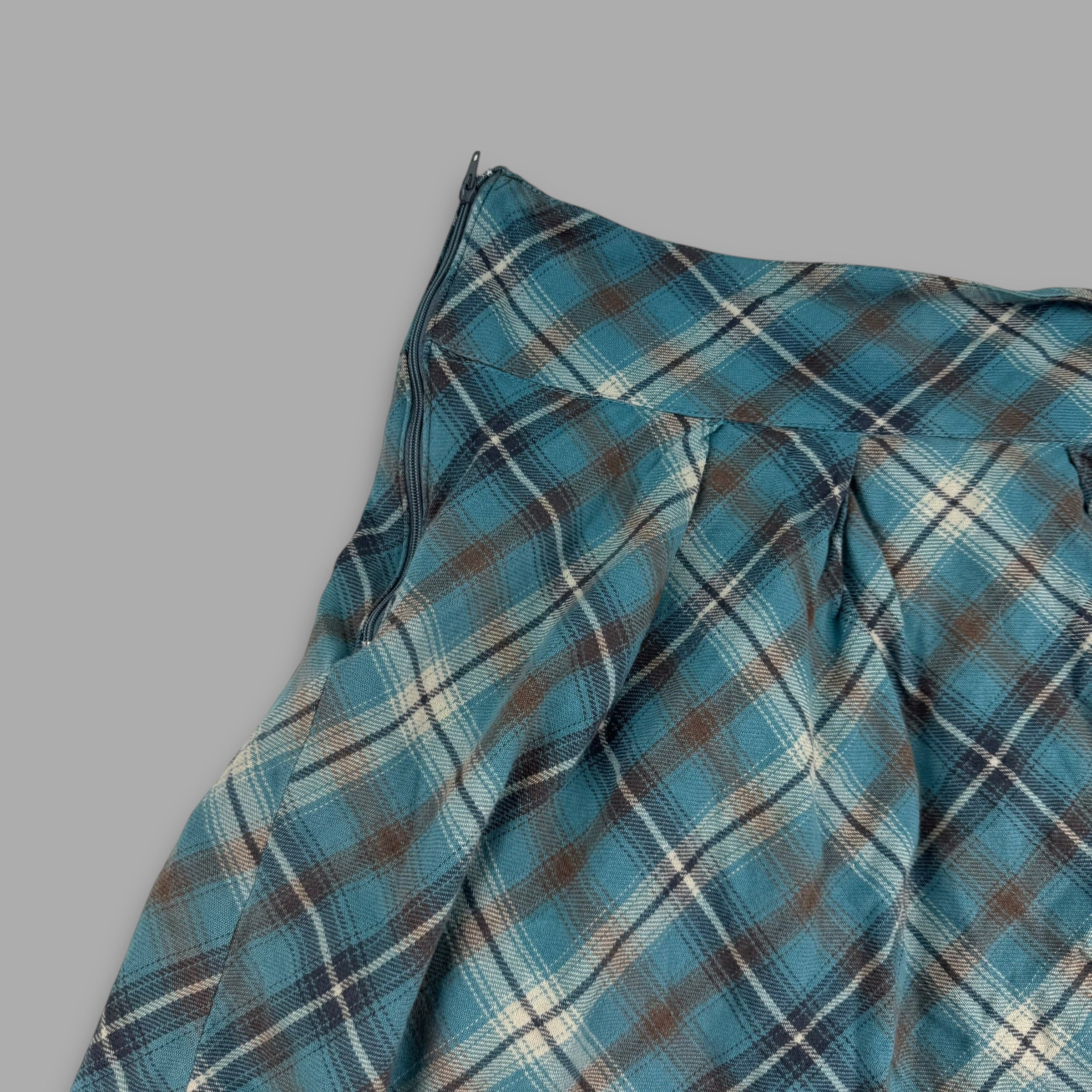 Animal 2000's plaid a-line pleated skirt with pockets (M) wms