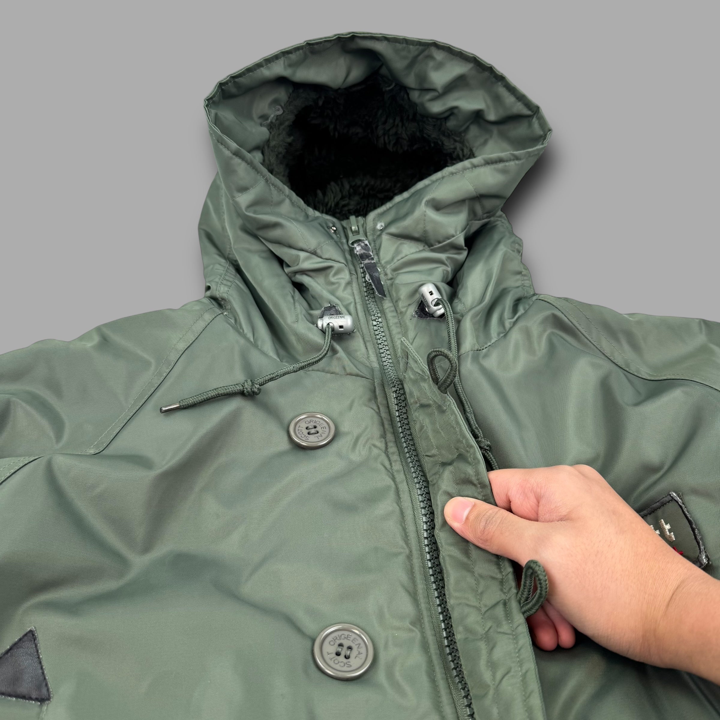 Scott 2000's technical N-3B nylon parka jacket (XL)