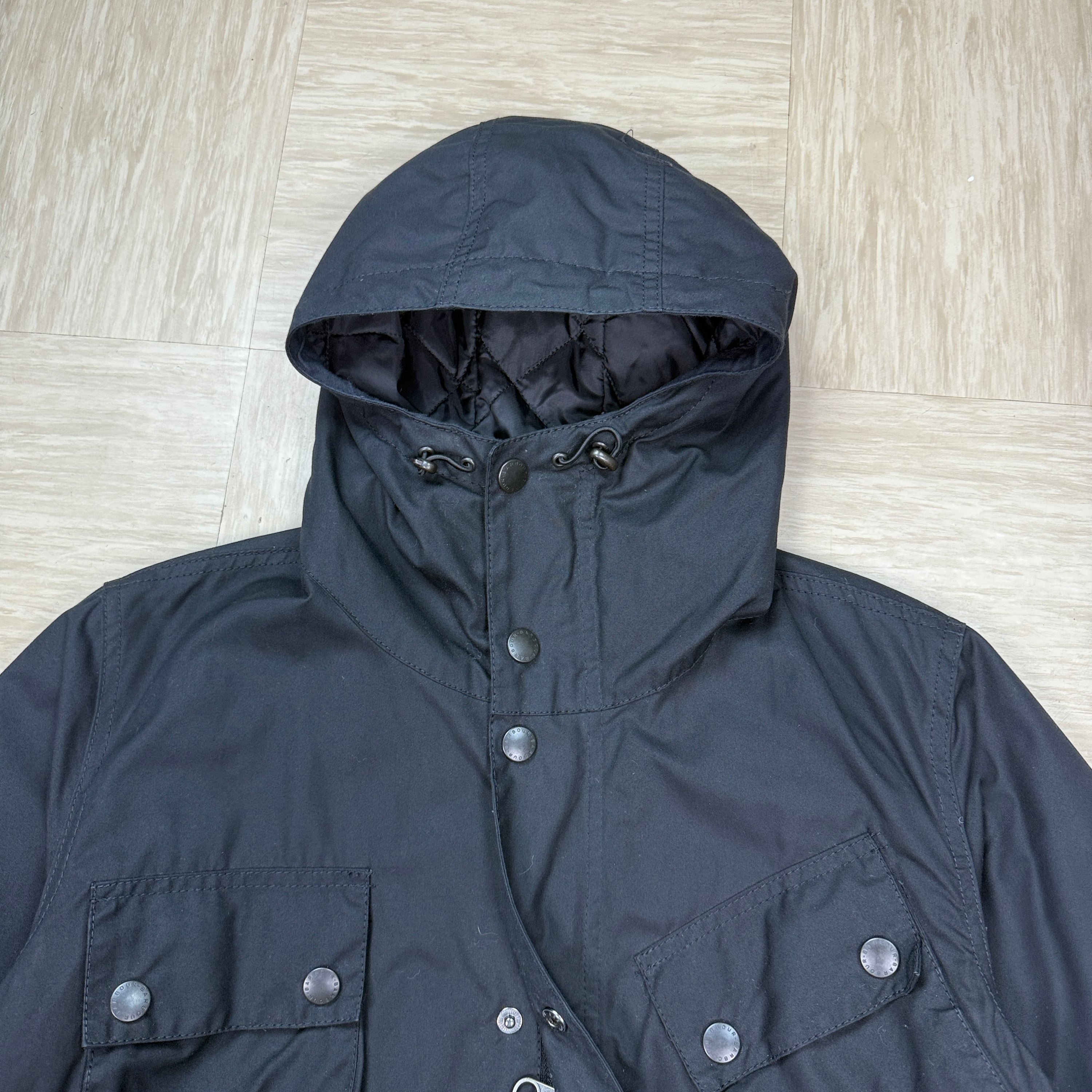 Barbour 2000's technical multi-pocket ninja hood parka jacket (M)