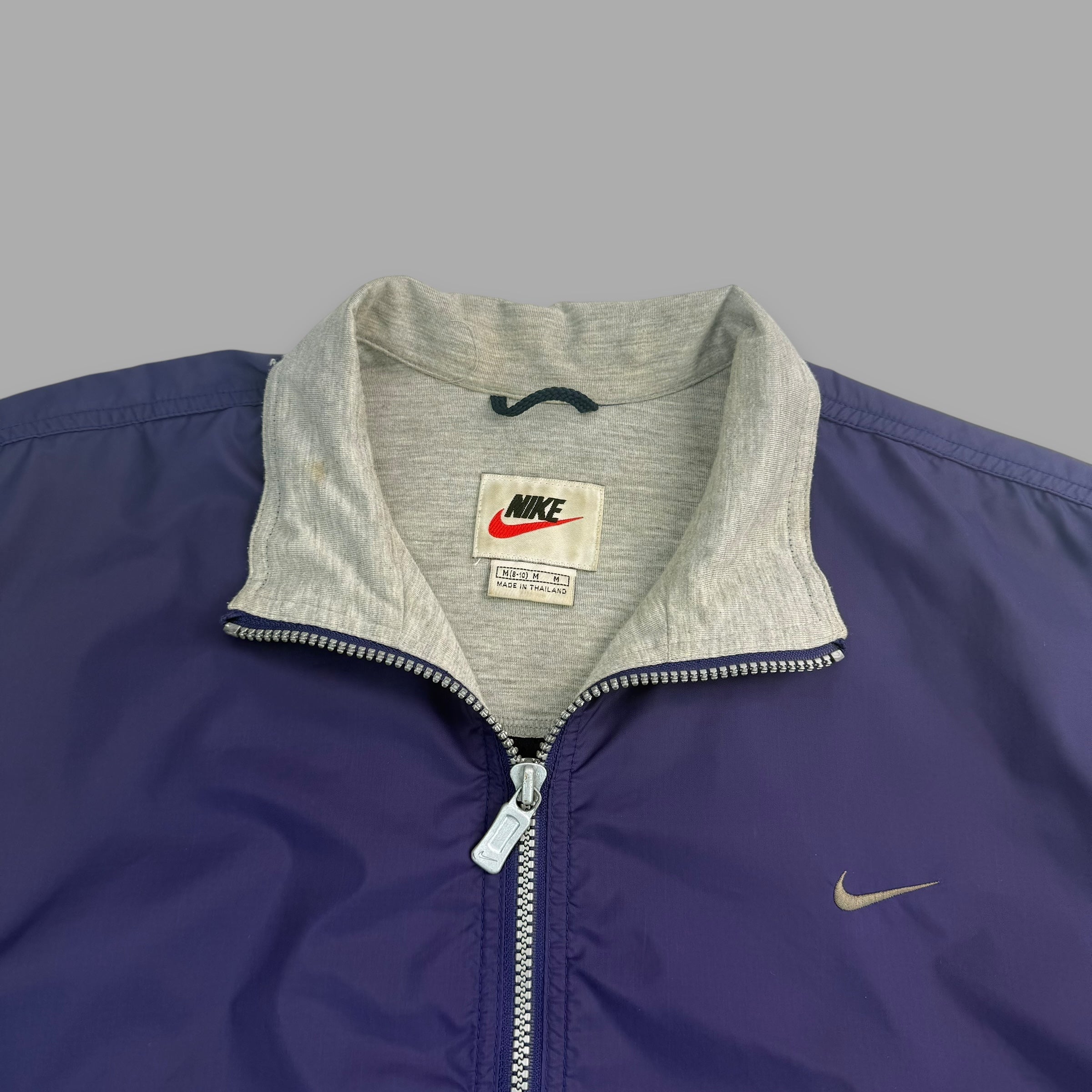 Nike 1990's packable full zip cropped nylon windbreaker (S)