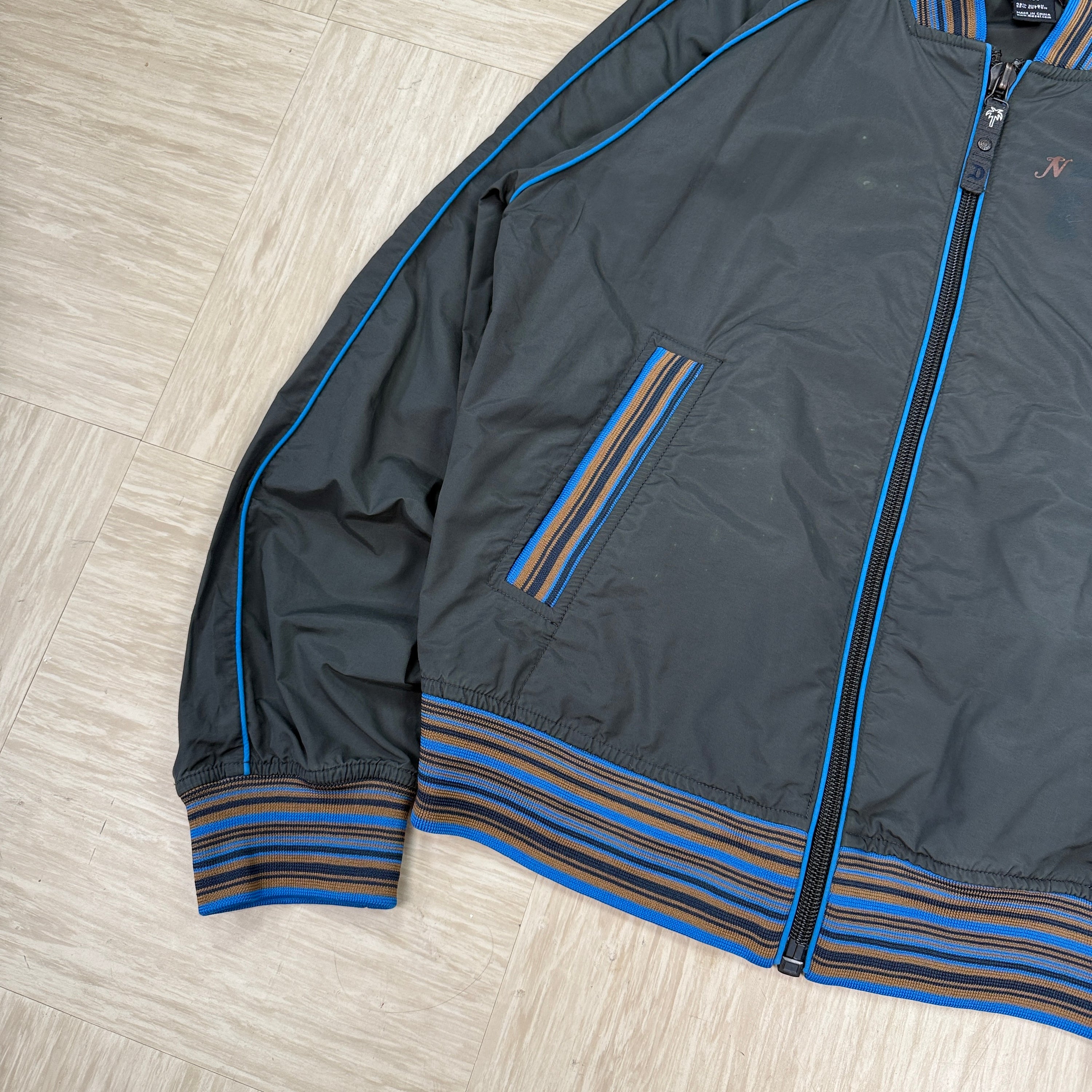 Diesel 2000's technical pipelined zip up nylon jacket (L)