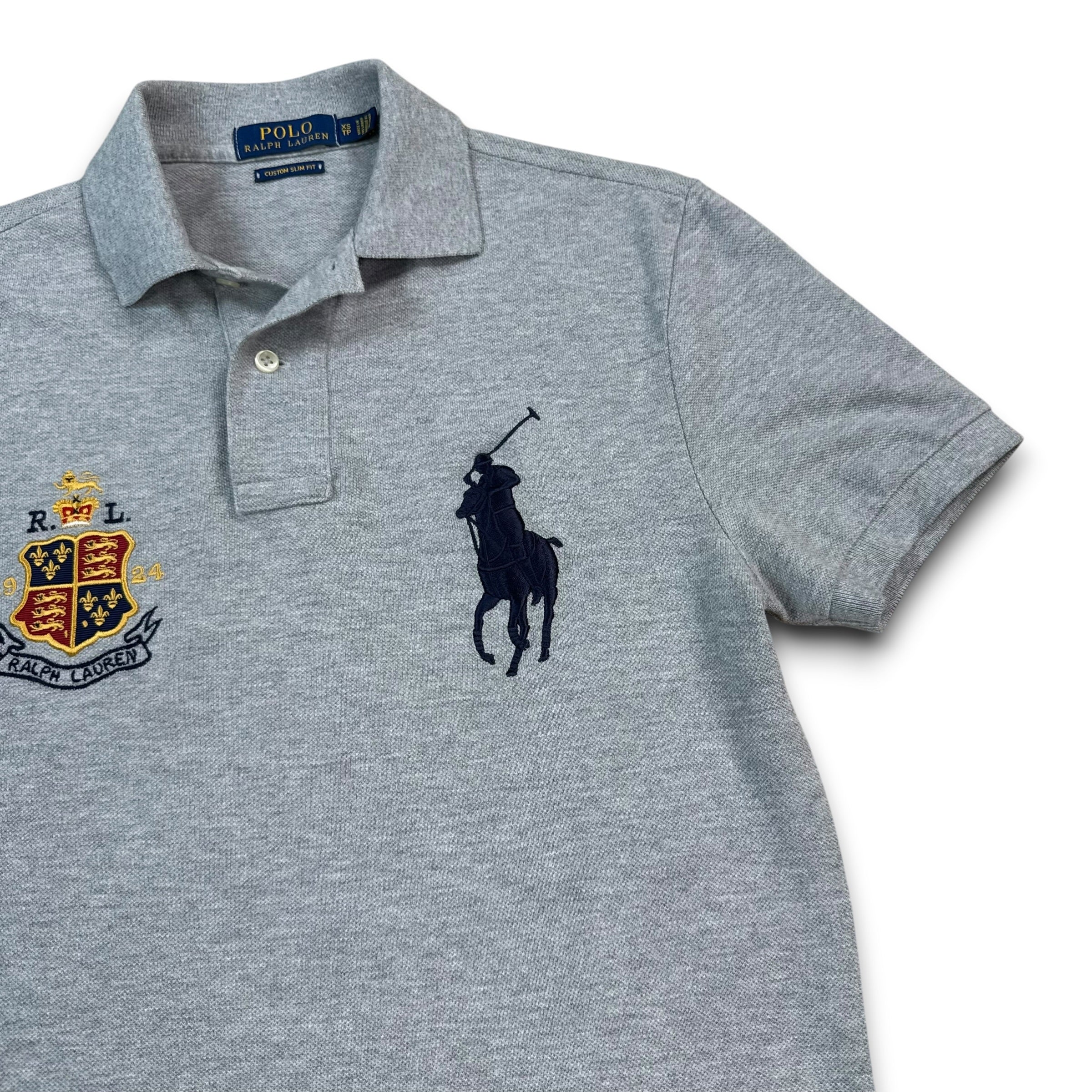 Ralph Lauren 2000's embroidered crest and big pony polo shirt (XS)
