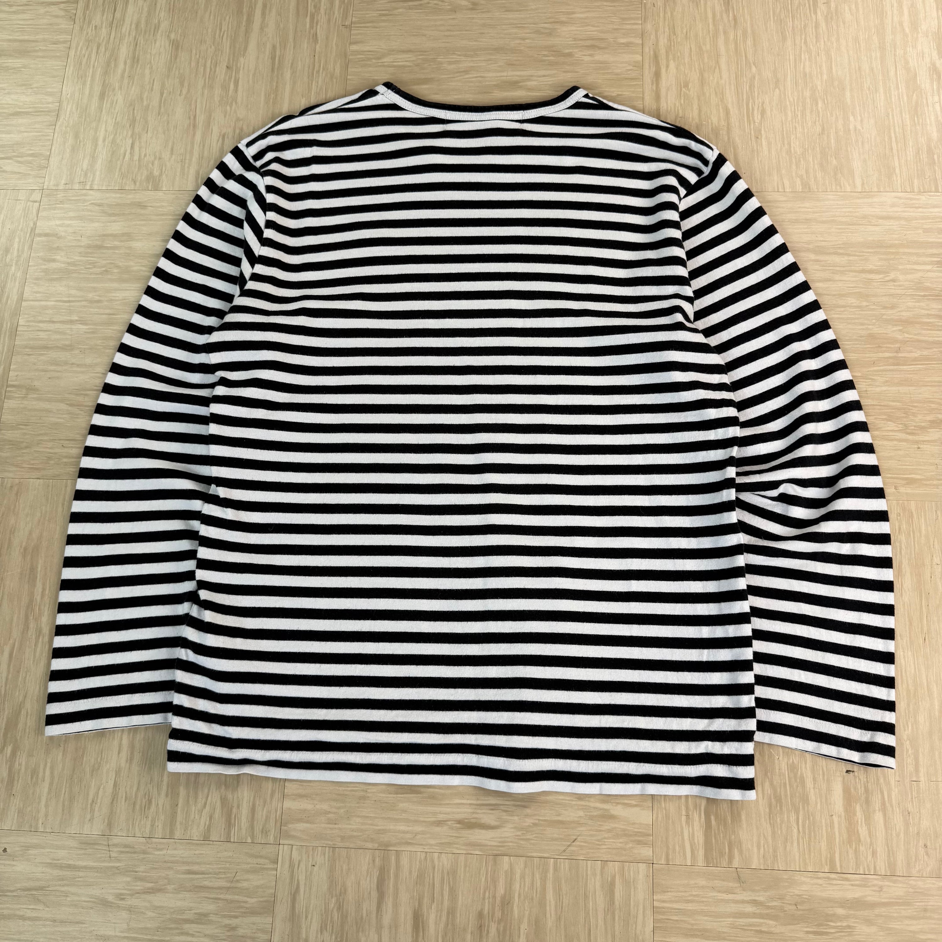 Comme des garçons 2000's play striped pullover long sleeve tee (L)