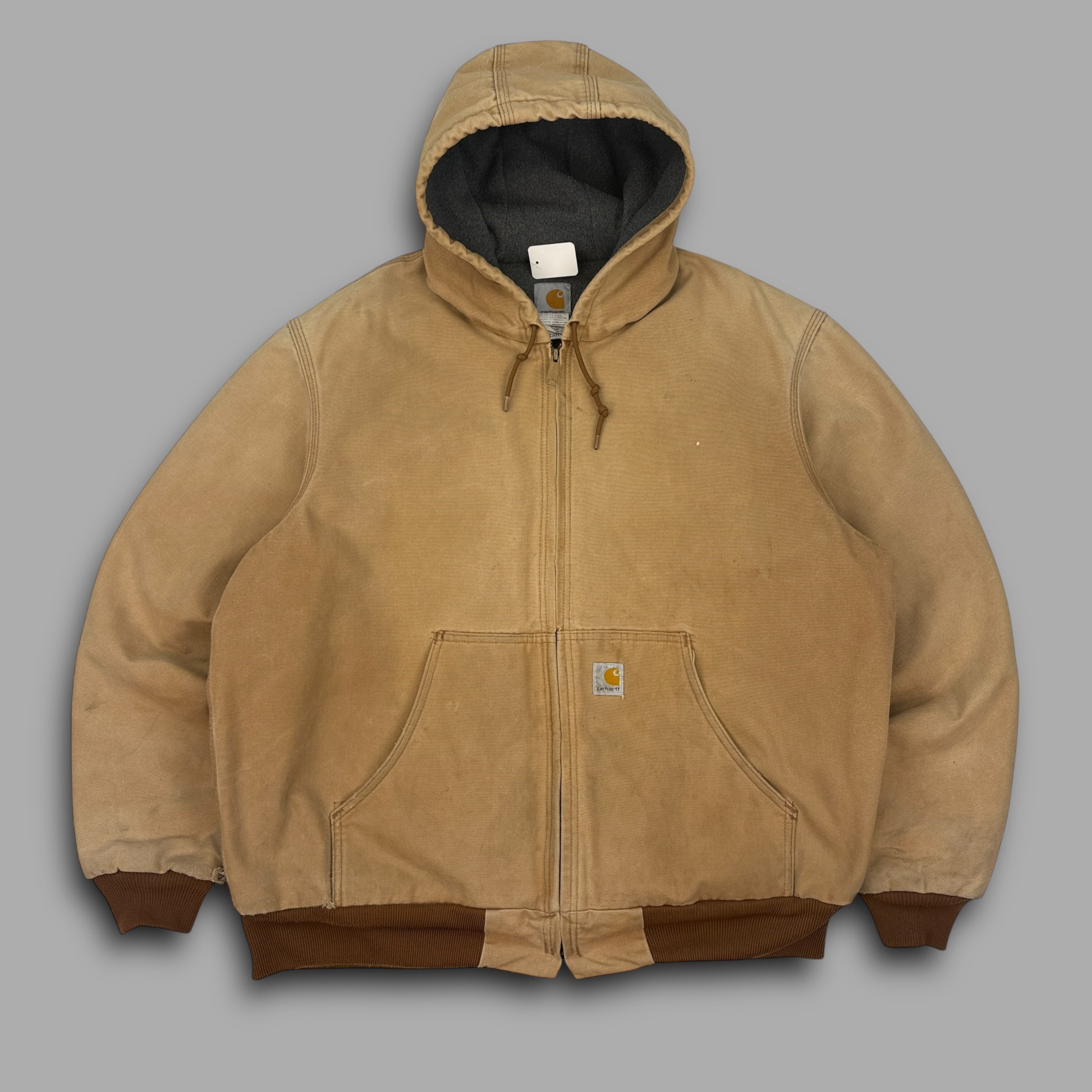Carhartt 2000's zip-up embrodiered work wear hooded jacket (XL)