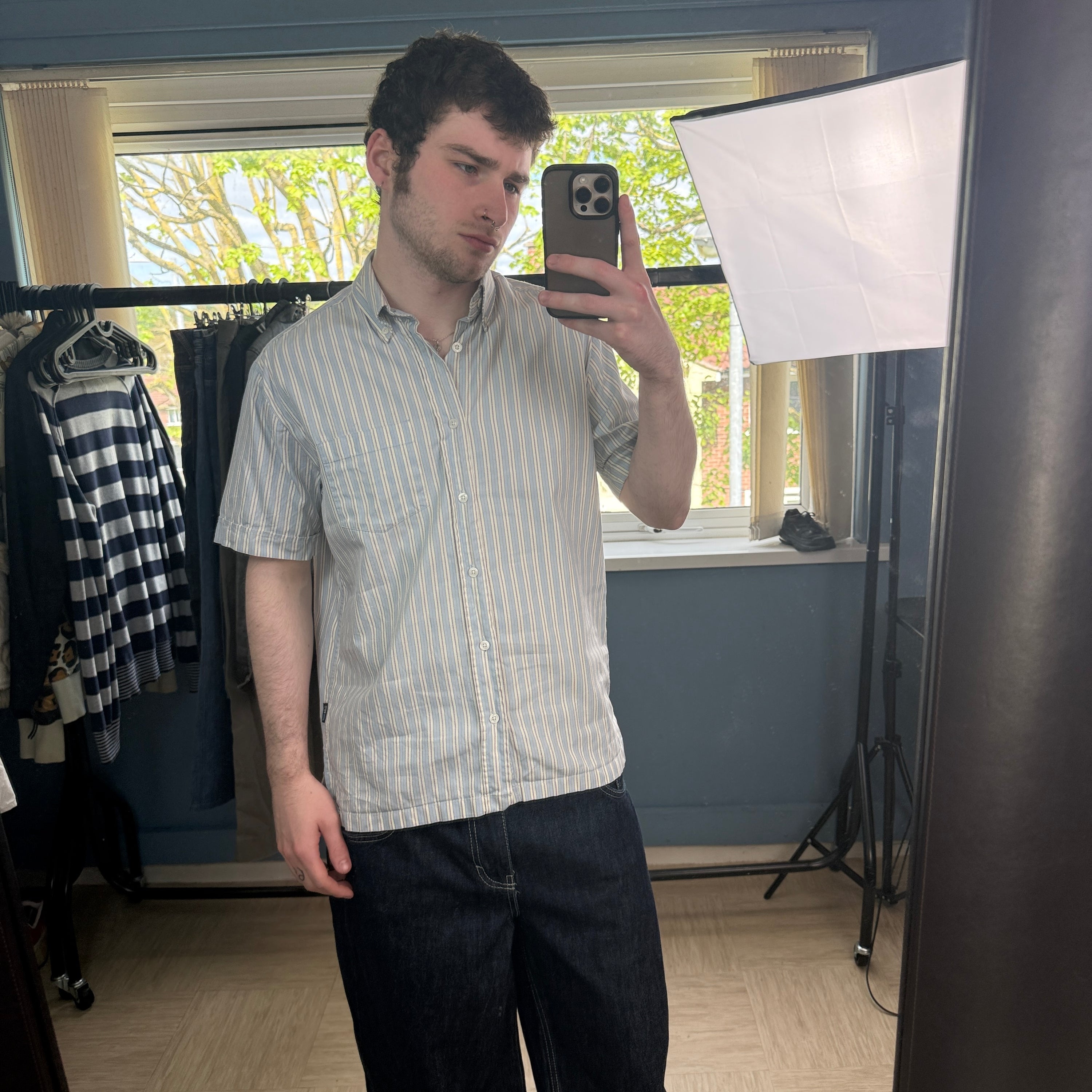 Peter werth button up striped shirt (S)