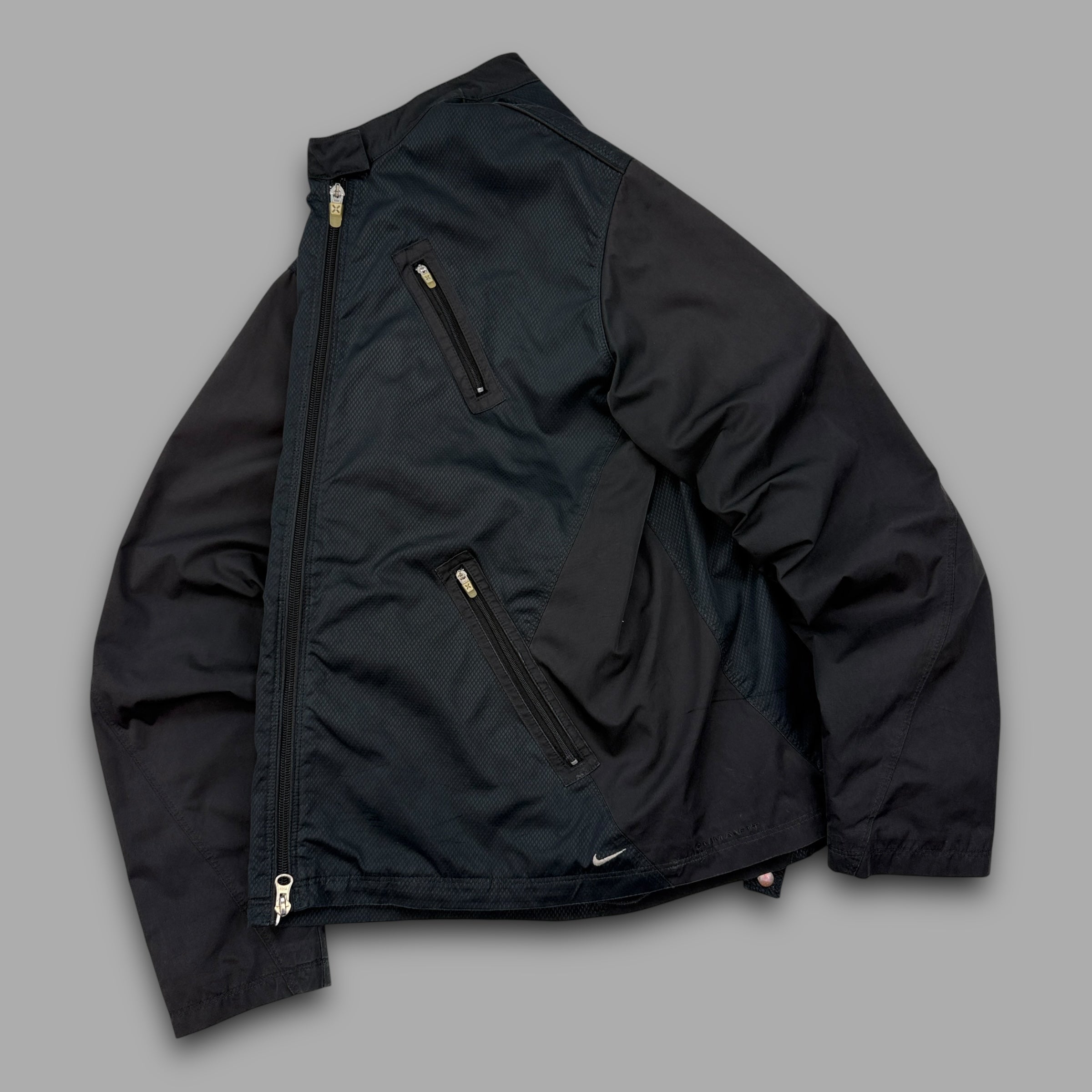Nike clima-fit 2000's technical panelled softshell multi-pocket track jacket (S)