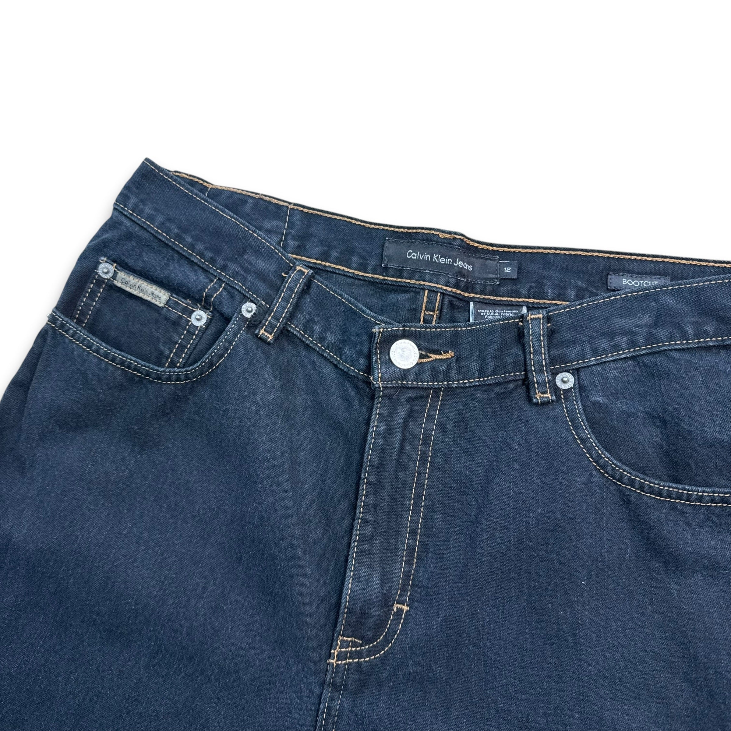 Calvin Klein 2000's black relaxed denim bootcut jeans (S)