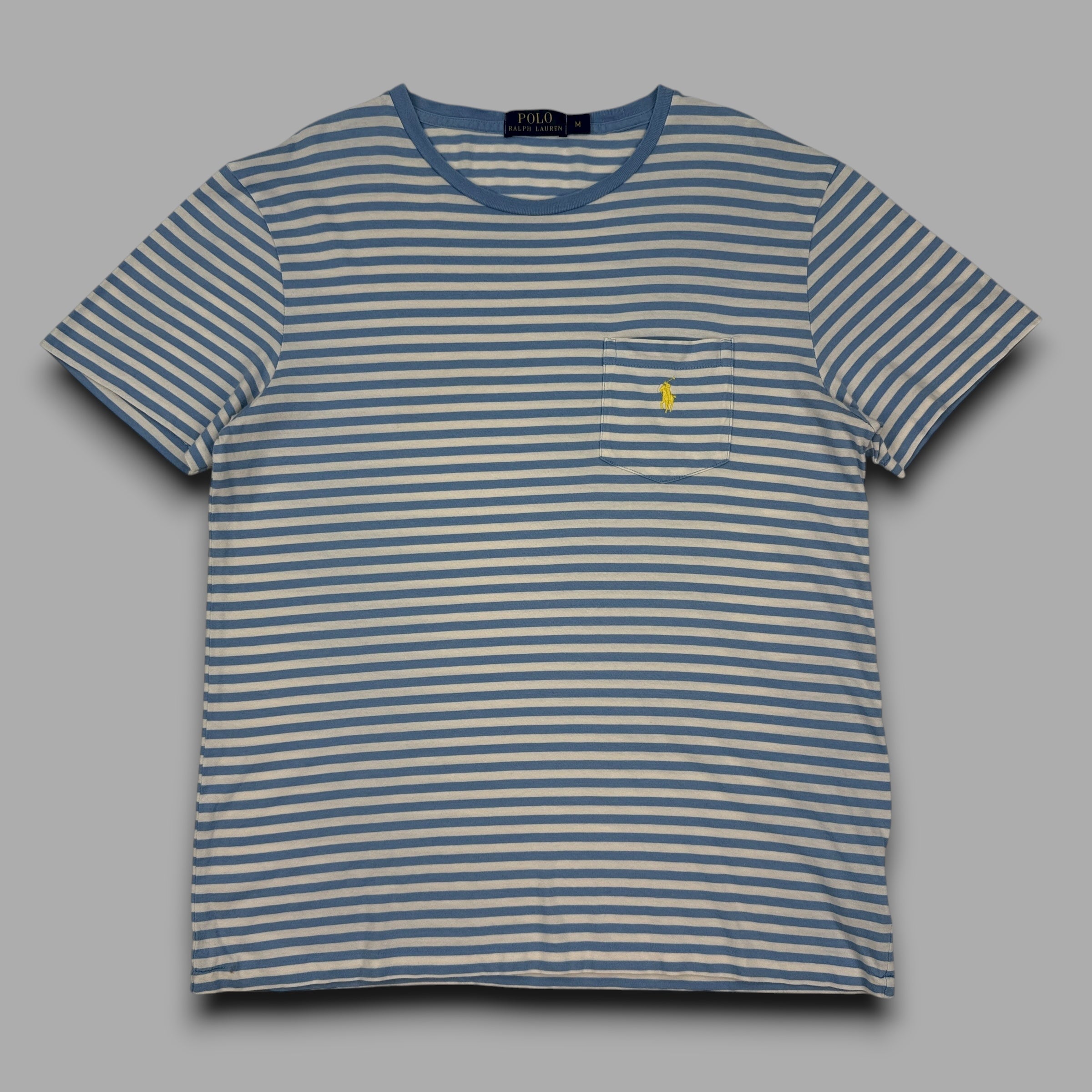Ralph Lauren 2000's embroidered horizontal stripe tee (M)