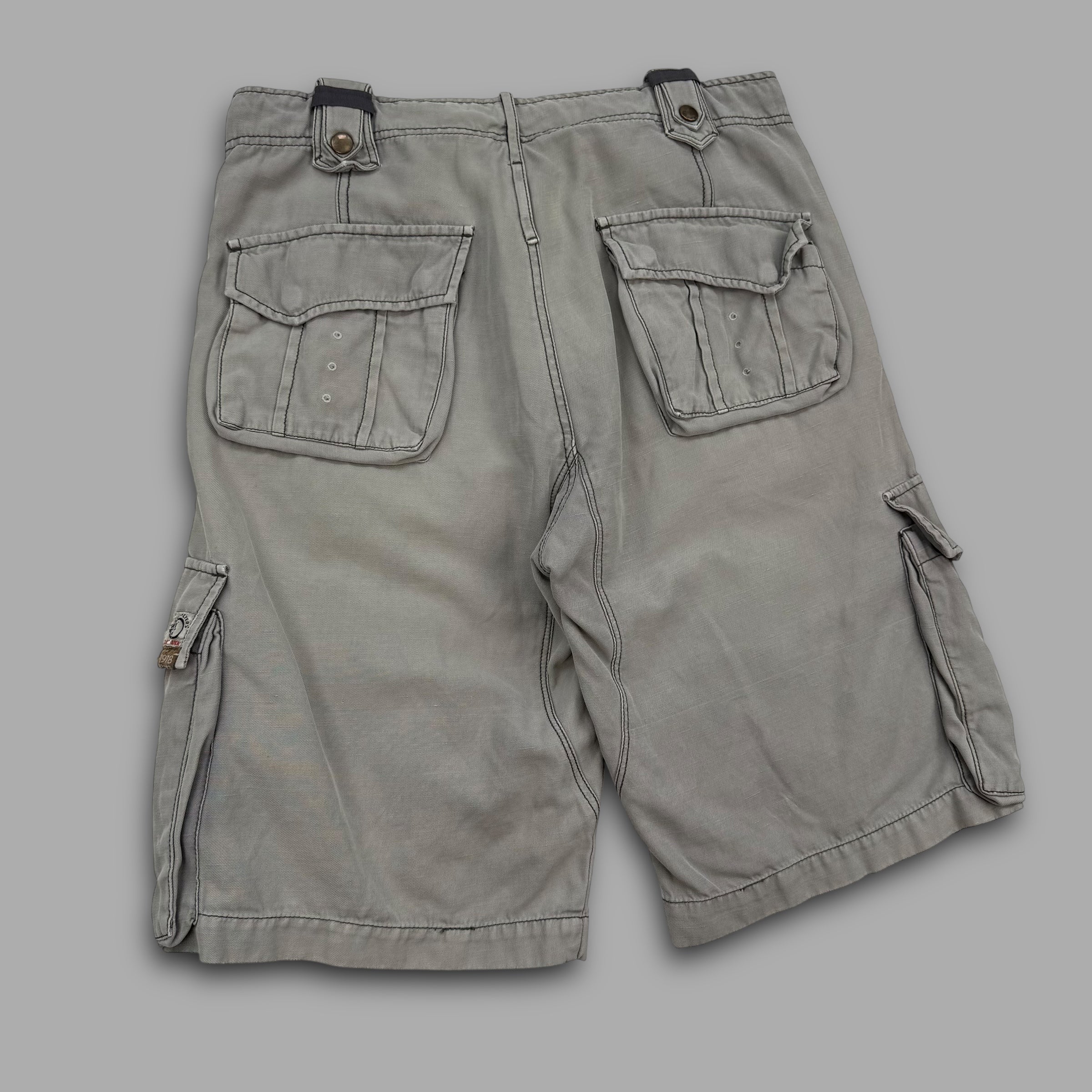 Diesel 2000's baggy wide leg multi-pocket jeans shorts (S)