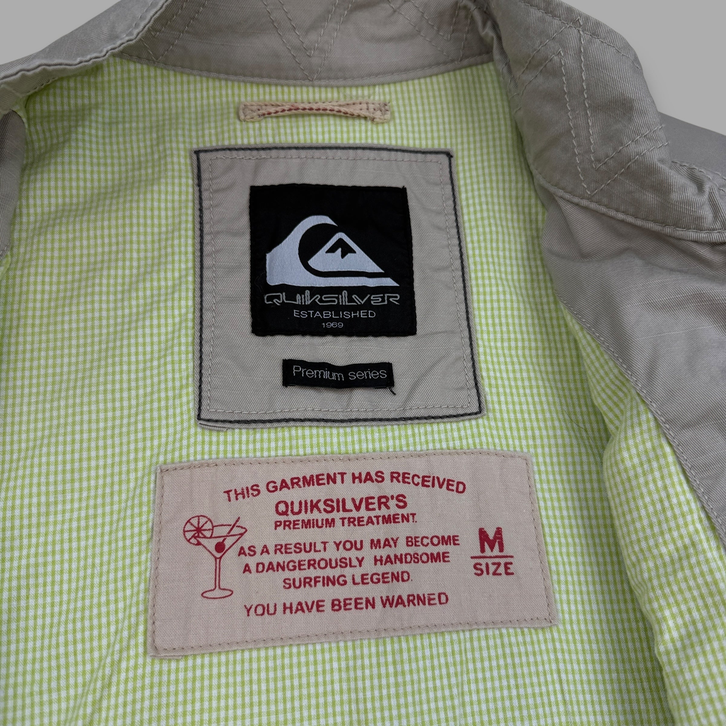 Quiksilver 2000's technical dual pocket harrington coach jacket (M)