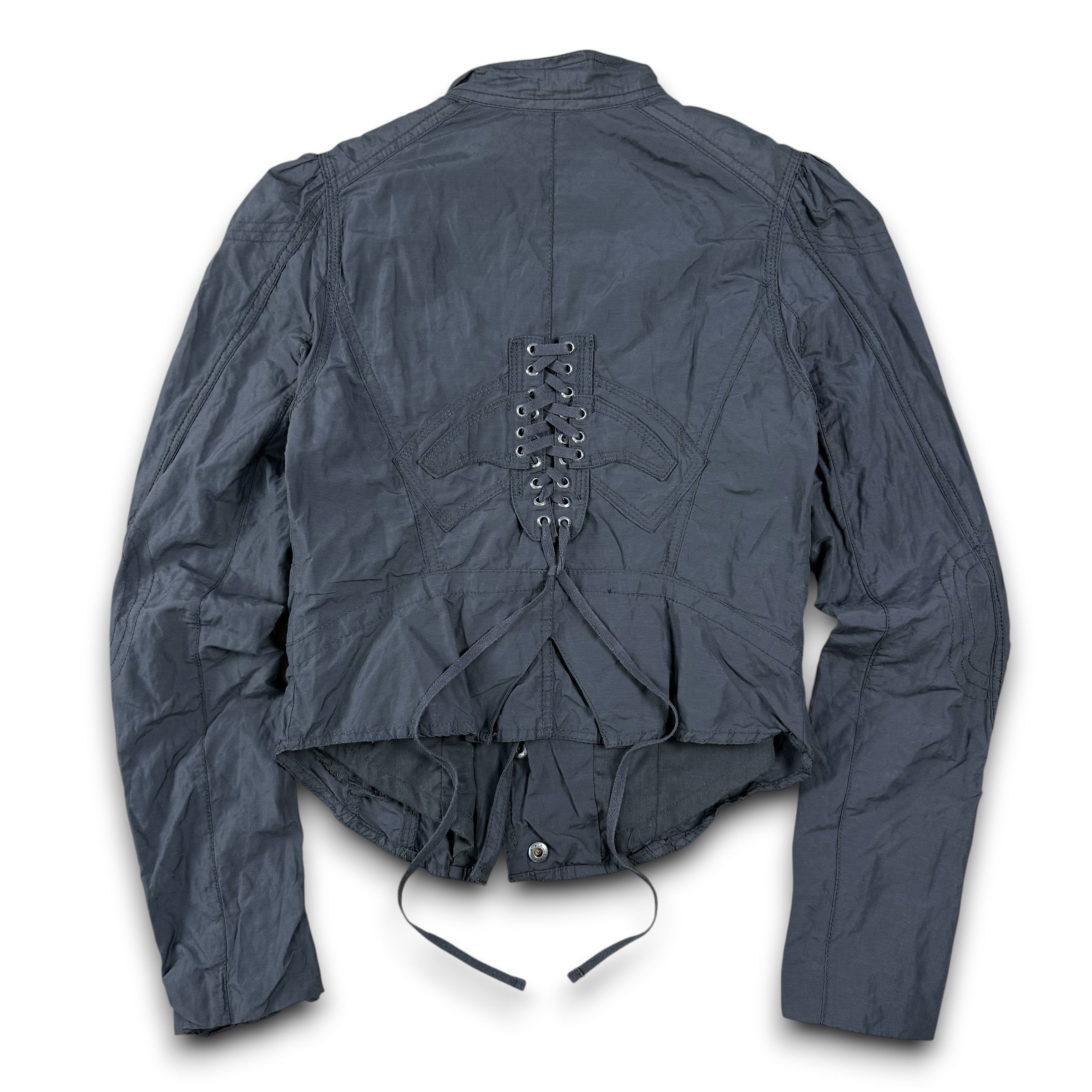 River island 2000's asymmetrical zip fitted nylon jacket (S) wms