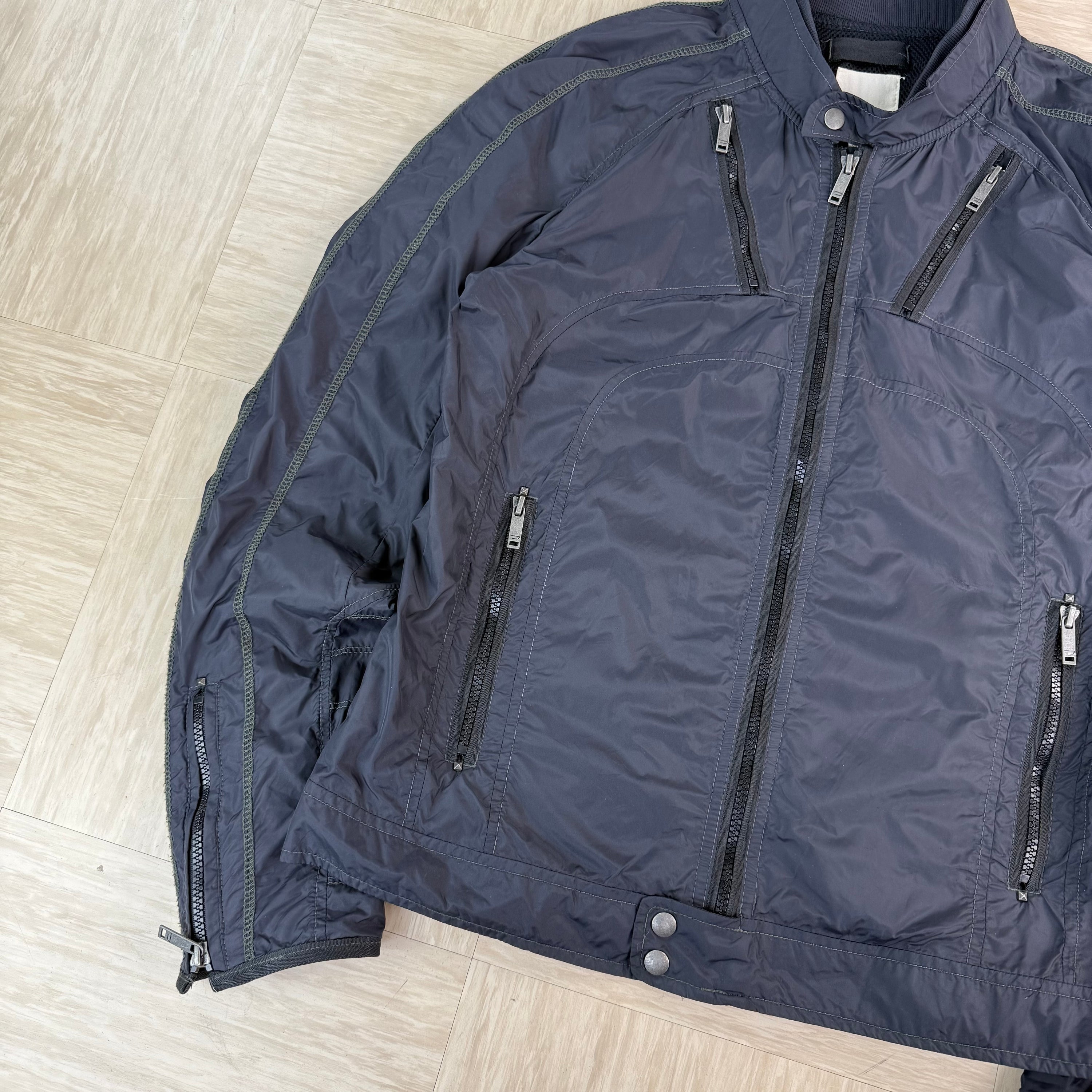 Diesel 2000's technical nylon multi-pocket biker jacket (M)
